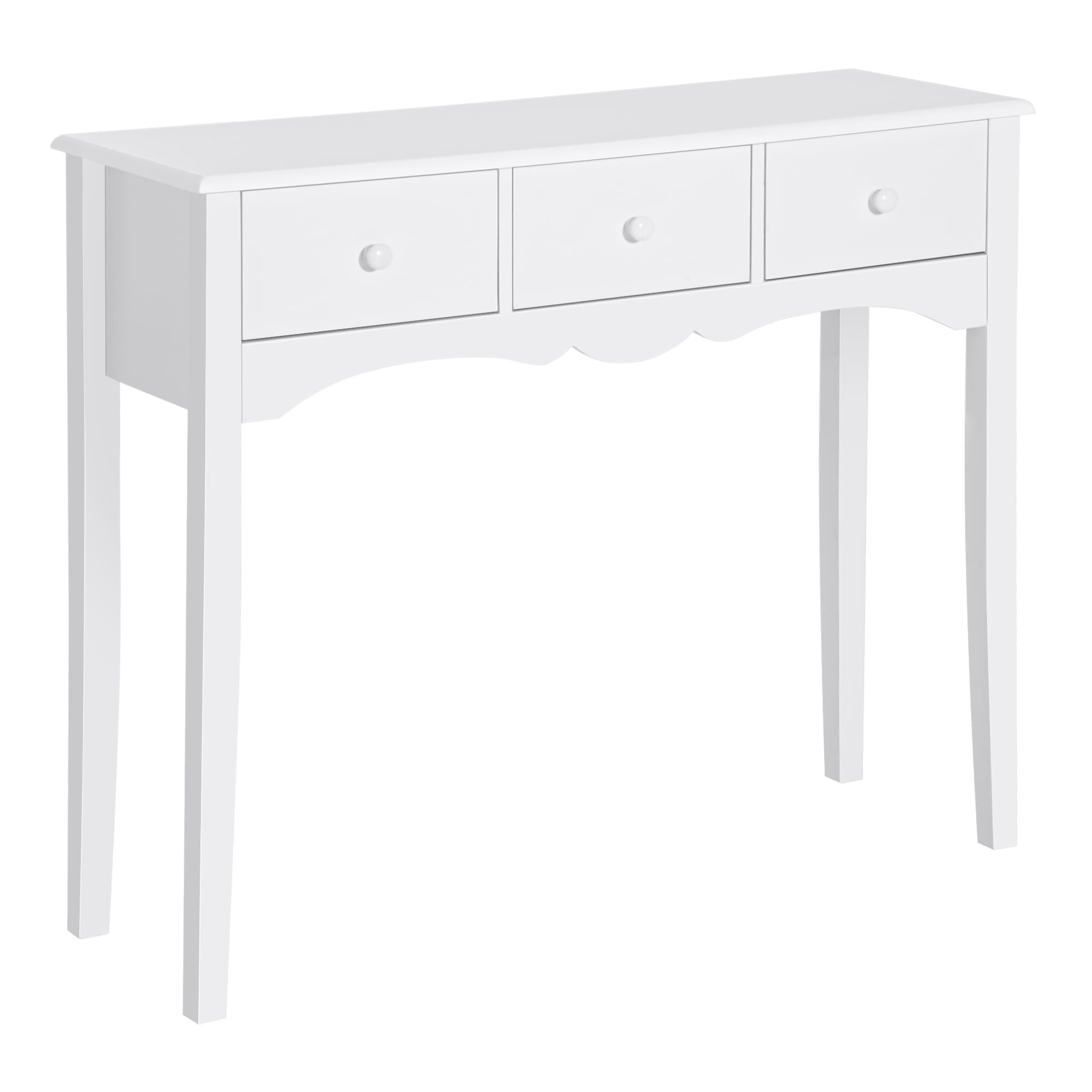 HOMCOM Table Console Meuble d’Entrée 3 Tiroirs Pieds Bois Massif 100 x 32 x 85cm