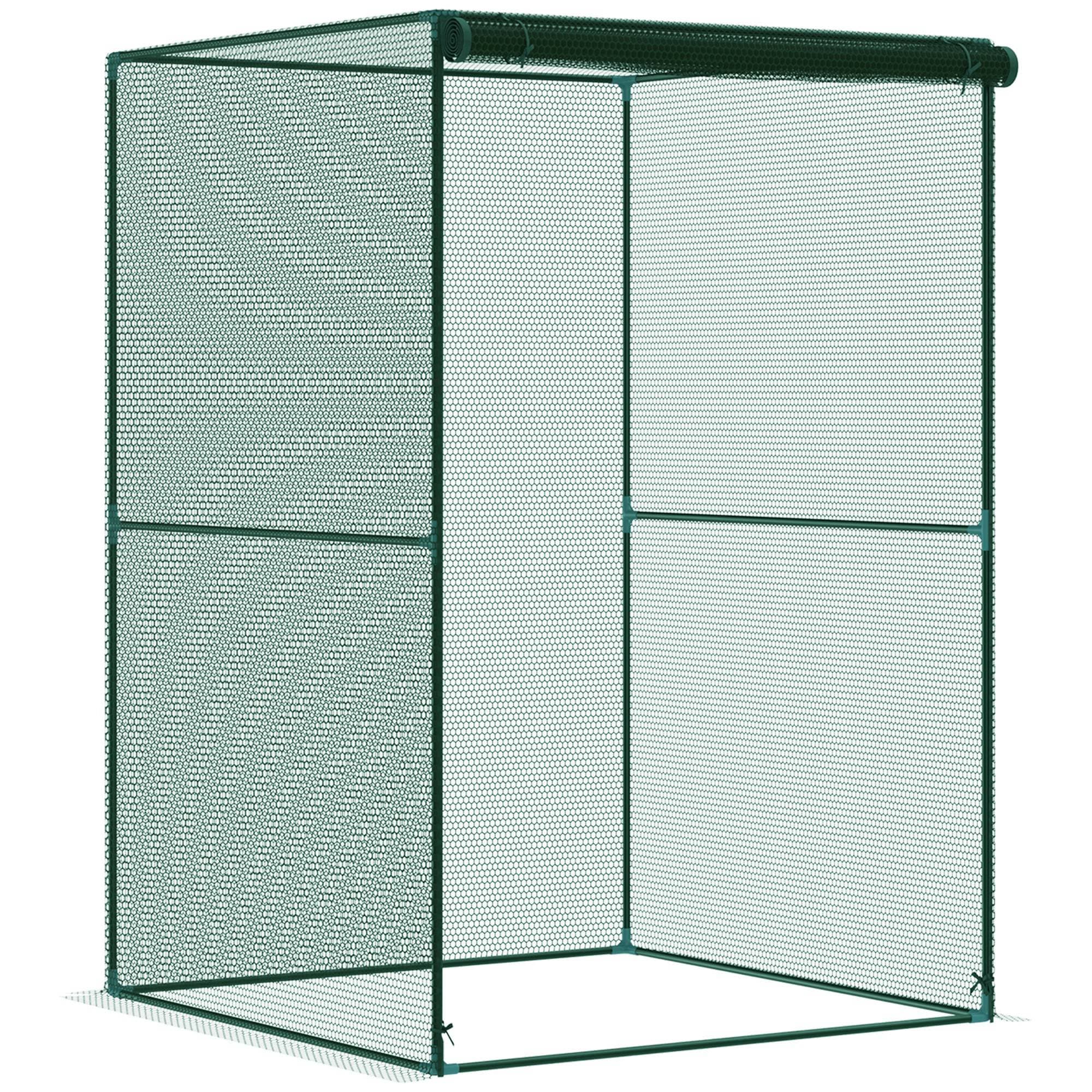 Outsunny Serre de jardin housse pour plantes filet protection solaire porte zippée enroulable HDPE 120 x 120 x 180 cm vert foncé Aosom France