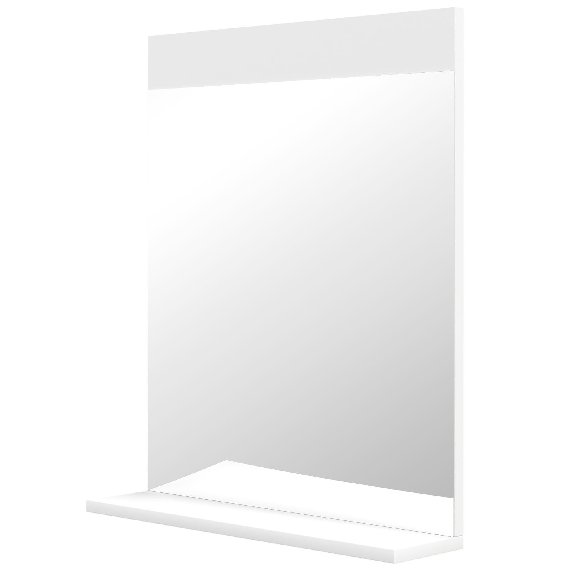HOMCOM Miroir de salle de bain miroir mural avec étagère de rangement pour salon chambre 50 x 12 x 60 cm blanc
