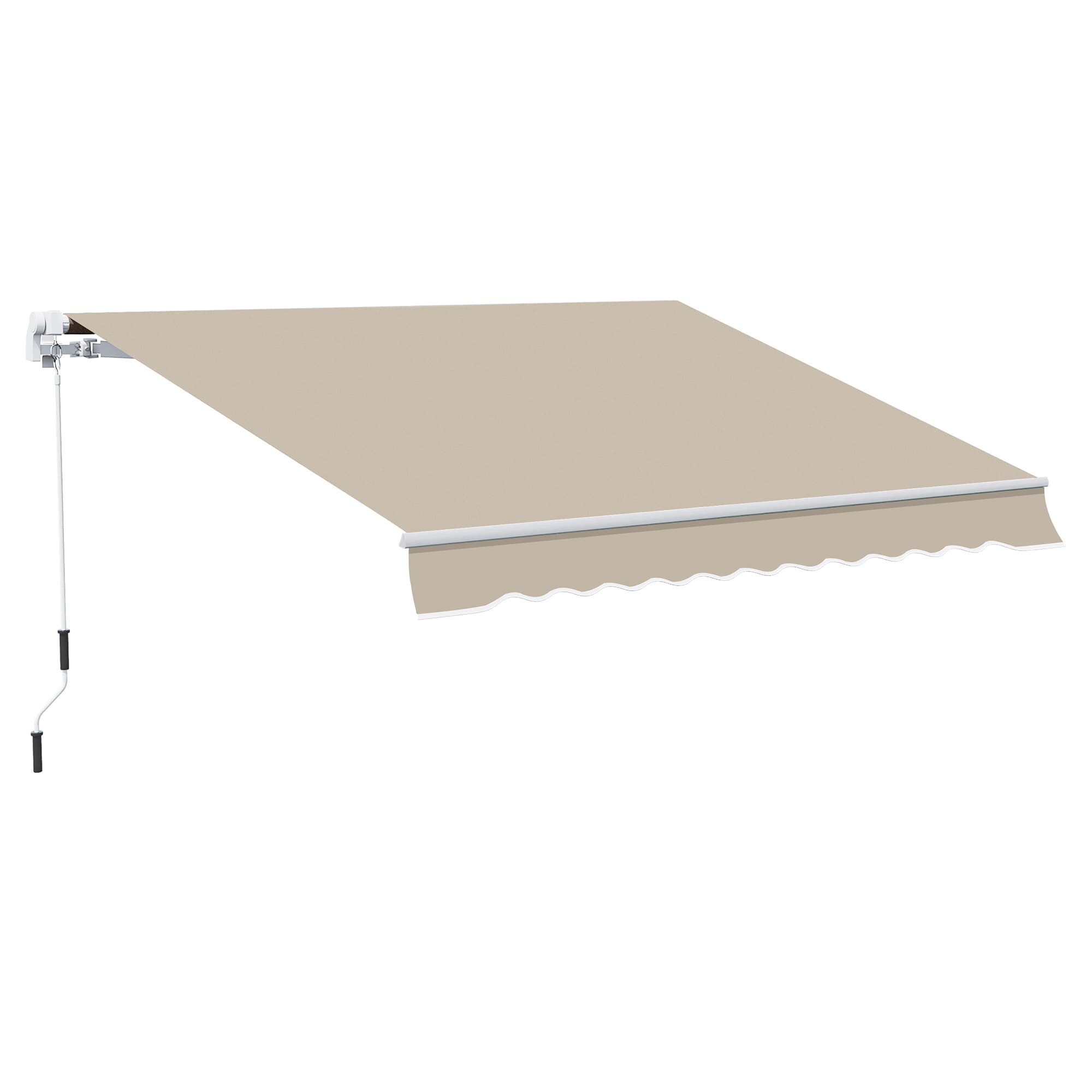 Outsunny Store banne Store balcon manuel rétractable alu. polyester imperméabilisé haute densité 4 x 2,5 m beige Aosom France