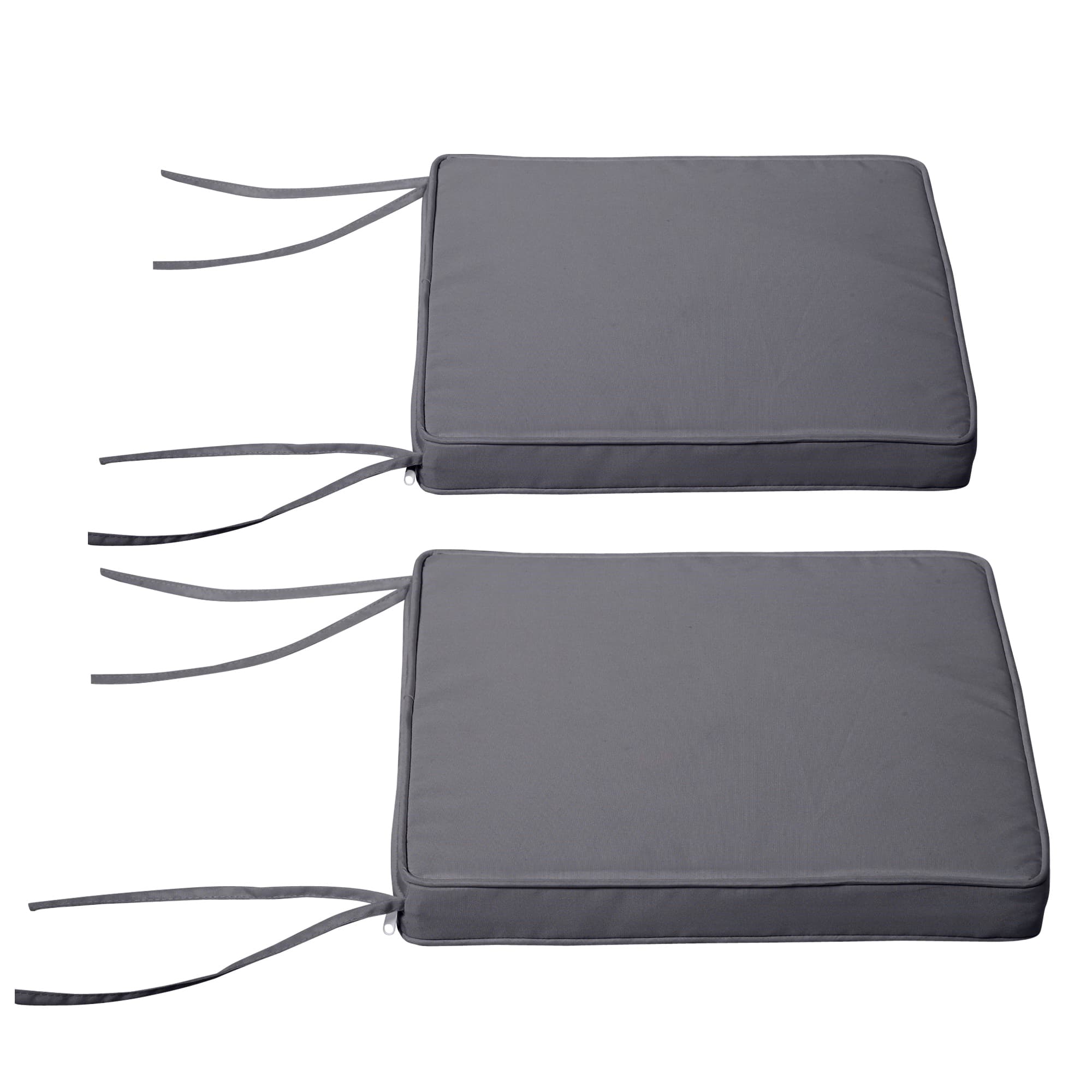 Outsunny Lot de 2 Coussins Déhoussables Polyester Gris Foncé Confort Supérieur Aosom France