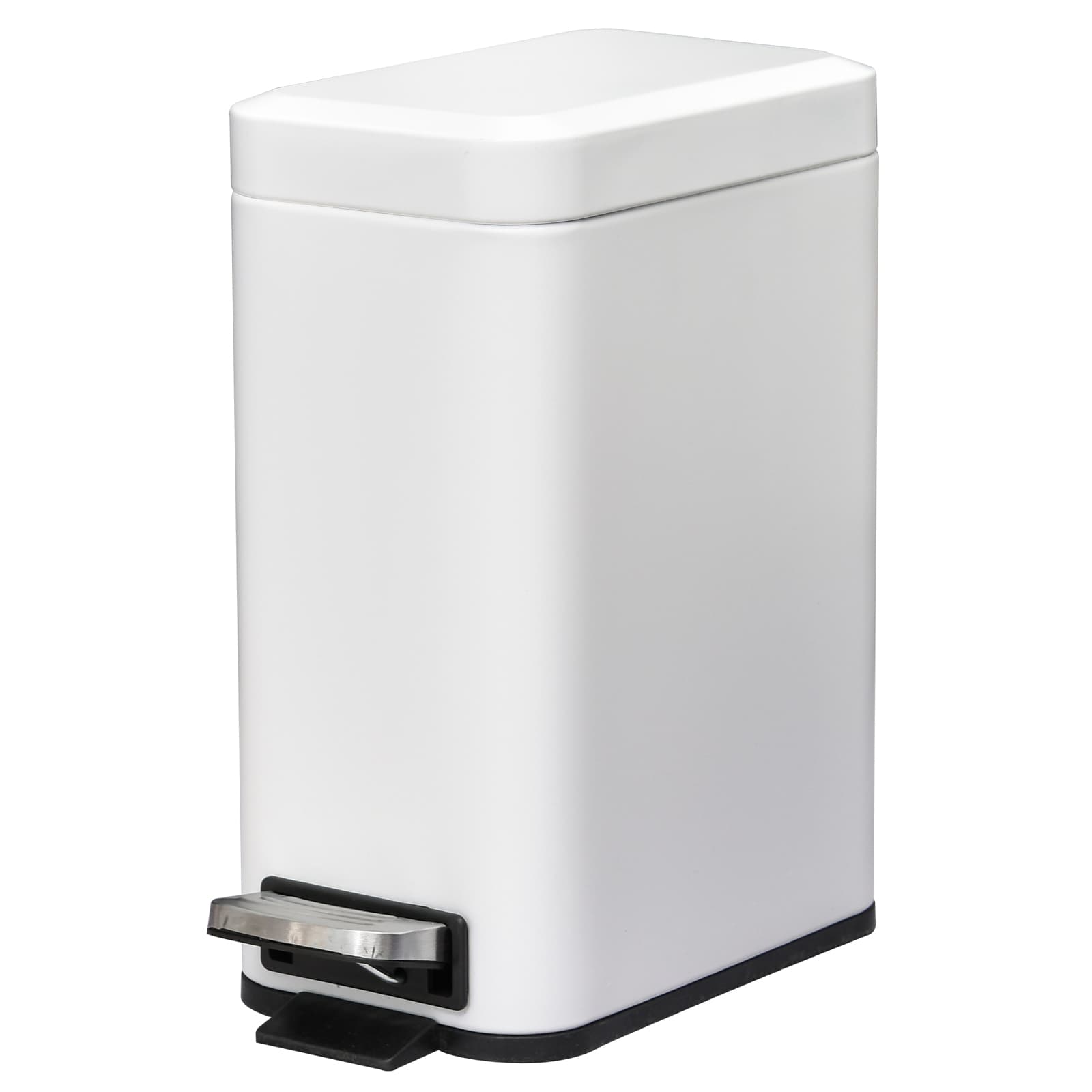 HOMCOM Poubelle à Pédale de Salle de Bain Design Couvercle Silencieux Capacité 5 Litres 29 2 x 14 x 32 cm Blanc aosom france