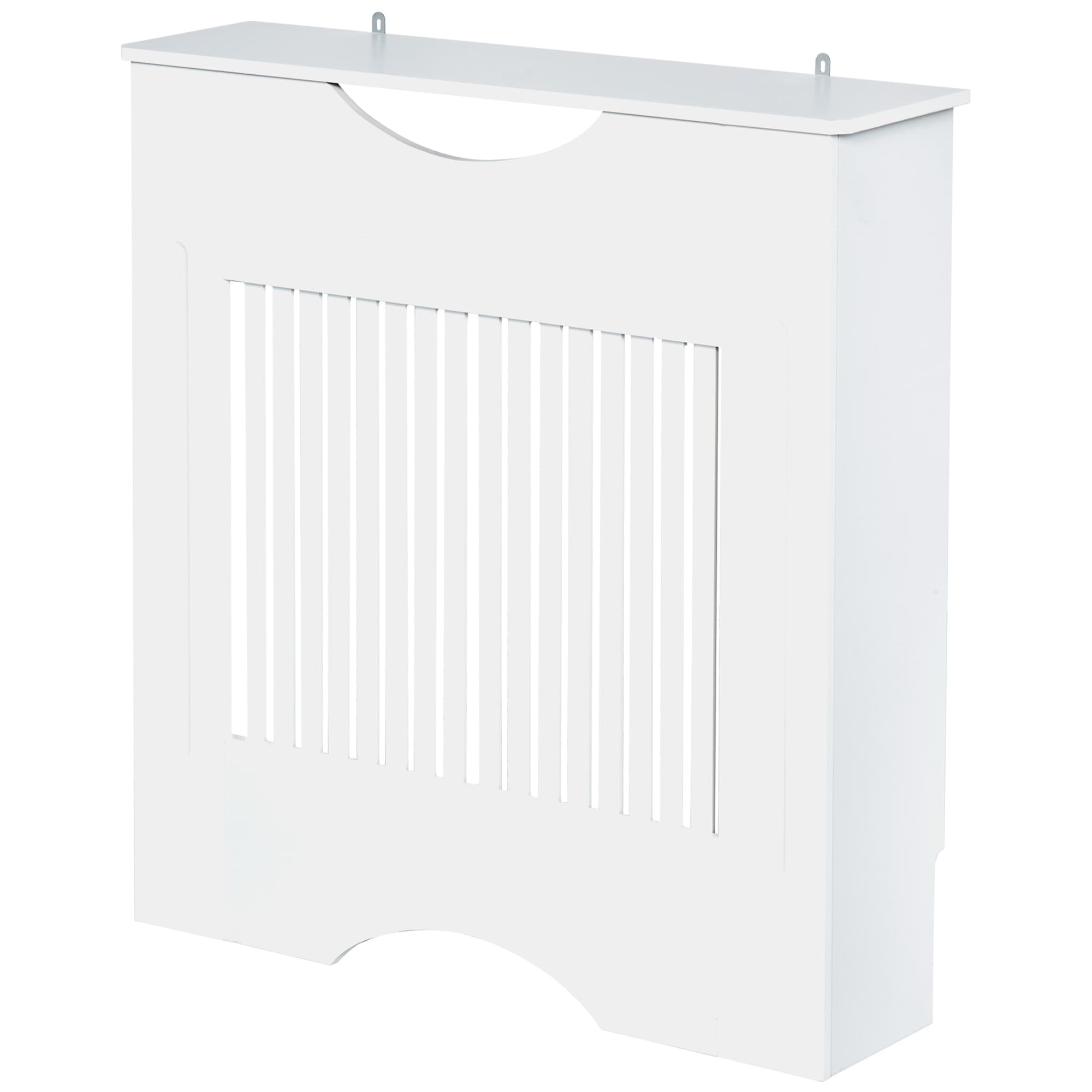 HOMCOM Cache-radiateur couverture de radiateur design contemporain lattes verticales pour maison salon panneaux MDF 78 x 19 x 82 cm blanc