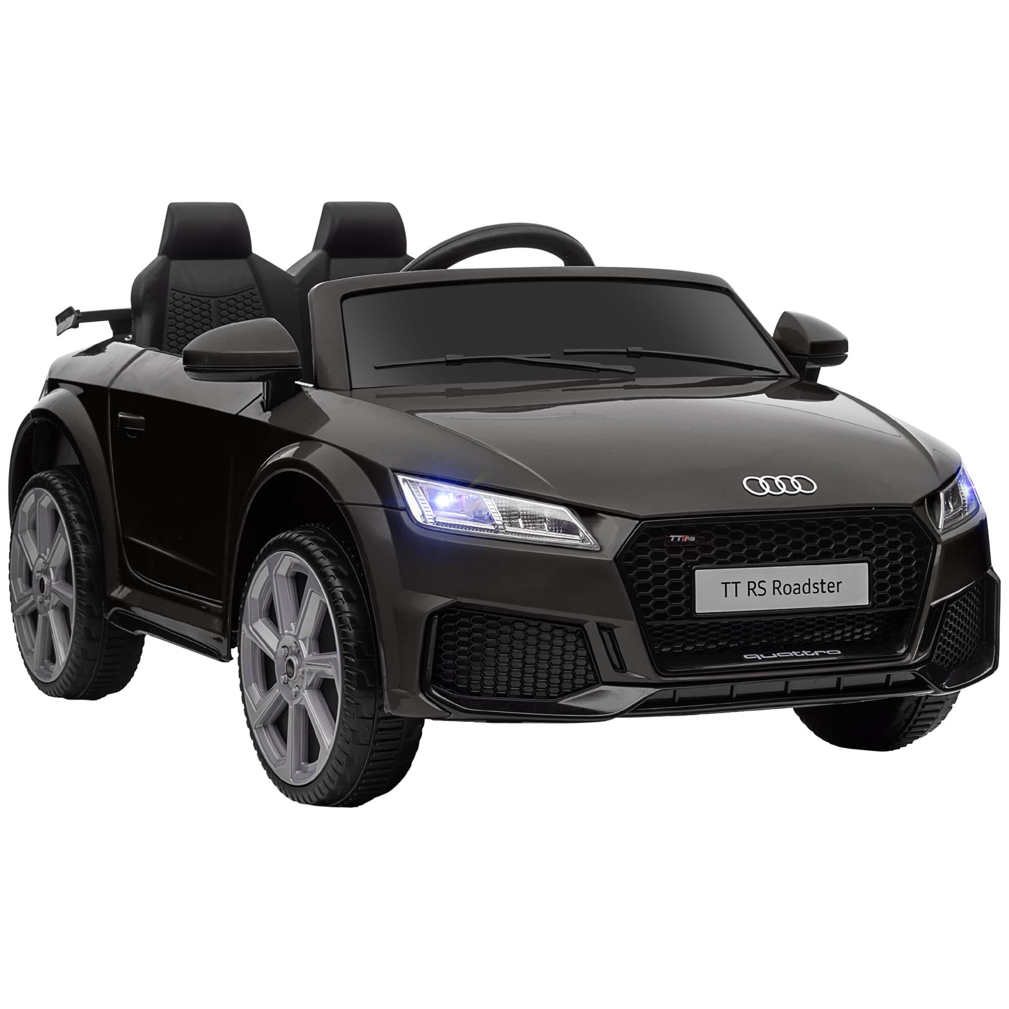 Homcom Voiture Véhicule Électrique Enfants TT RS 2 Moteurs 12 V 35 W V. Max. 5 Km/h Télécommande 2,4 GHz Effets Sonores + Lumineux Noir