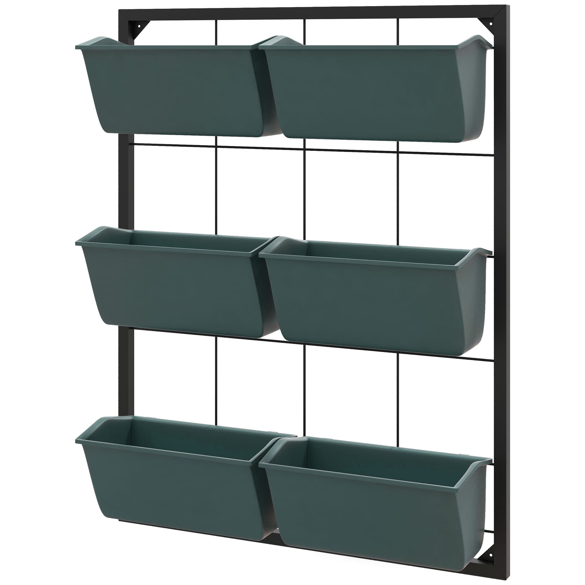 Outsunny Jardinière murale à 3 étages avec 6 bacs pour l'intérieur et l'extérieur, pour fleurs, plantes, dim. 52L x 14l x 66H cm