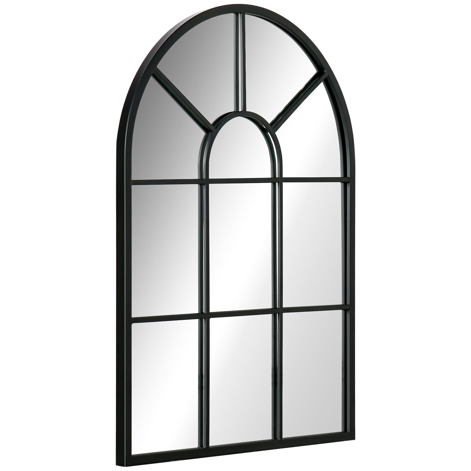 HOMCOM Miroir mural en métal cadre doré en forme de voûtée – 70 x 50 cm – décoration pour entrée ,chambre à coucher, salon
