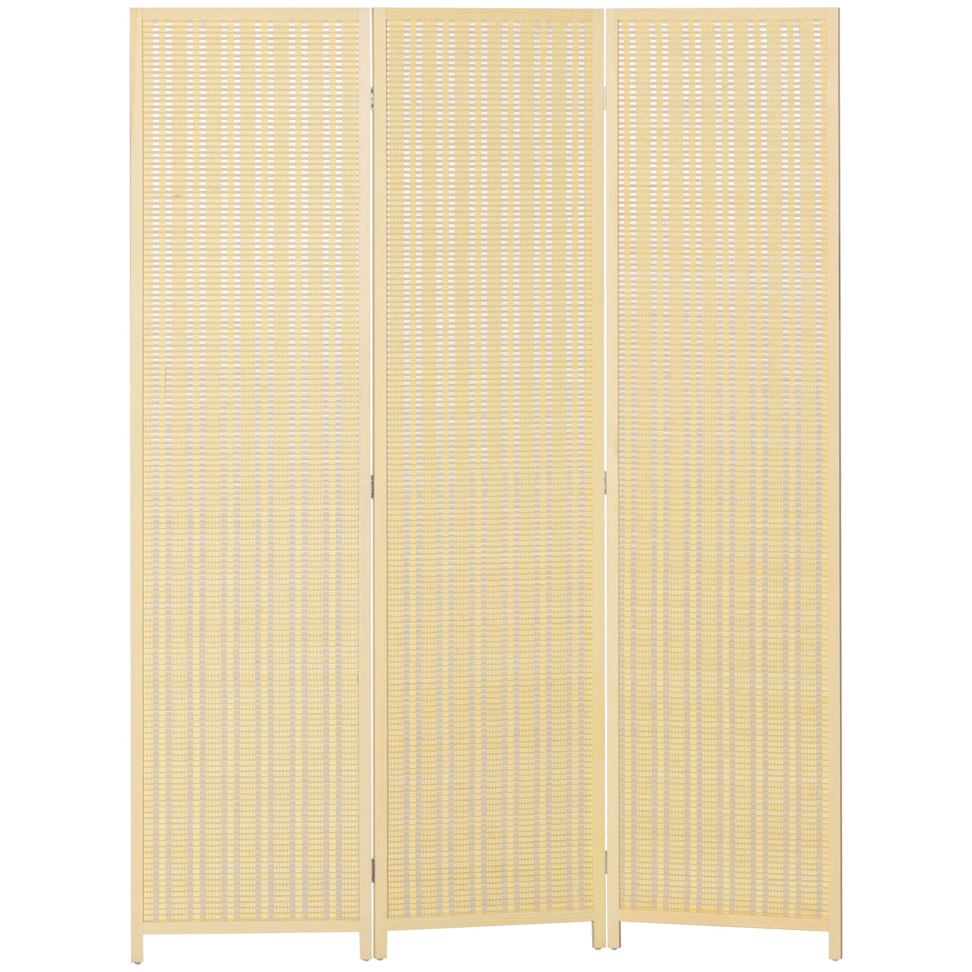 HOMCOM Paravent en bois séparateur de pièce closion de séparation pliable 3 panneaux 135 x 180 cm bois naturel