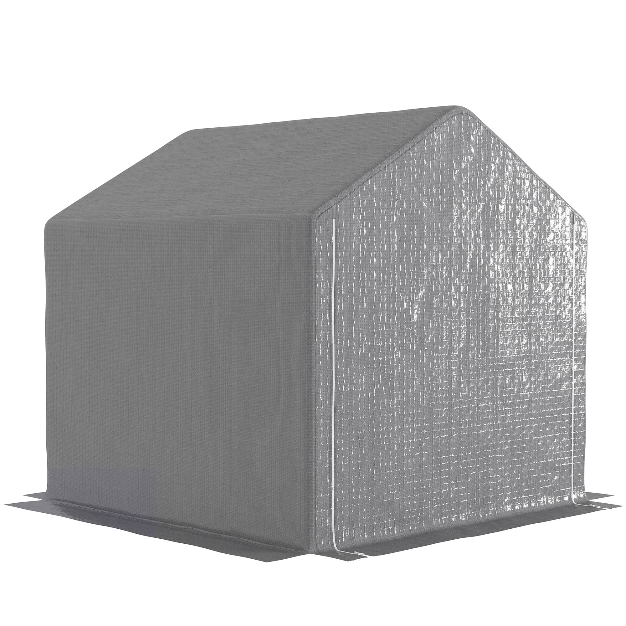 Outsunny Abri de jardin 2 x 2 x 2 m abri vélo extérieur avec cadre en acier galvanisé, imperméable et résistant aux UV - gris