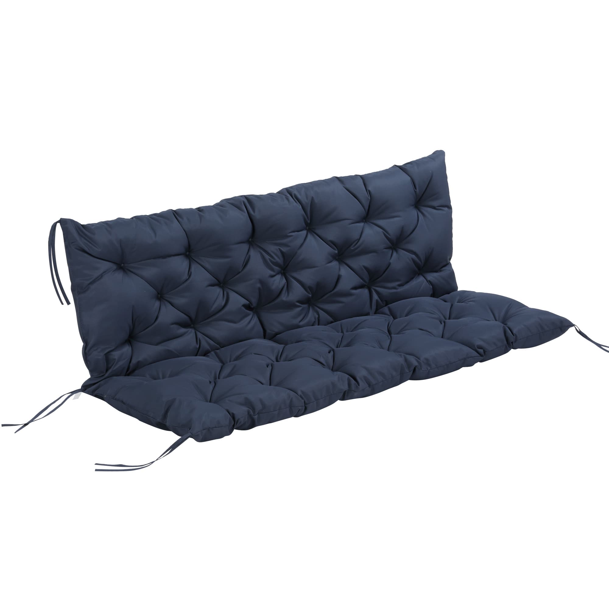 Outsunny Coussin Matelas Assise Dossier pour Banc de Jardin balancelle canapé 3 Places Grand Confort 150 x 98 x 8 cm Bleu Aosom France