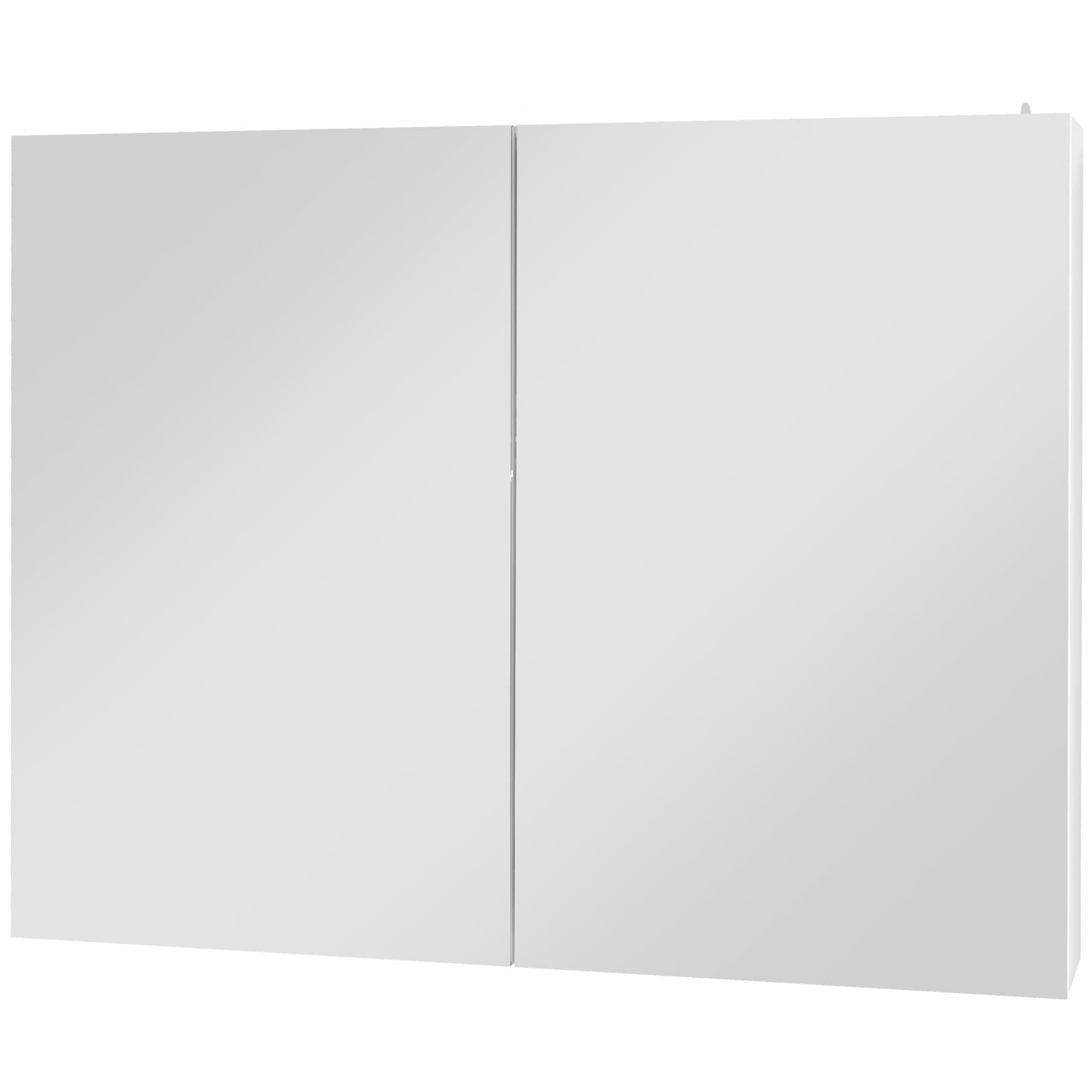 kleankin Armoire murale miroir avec éclairage LED de Salle de Bain 2 en 1, dim. 90L x 15D x 70H cm