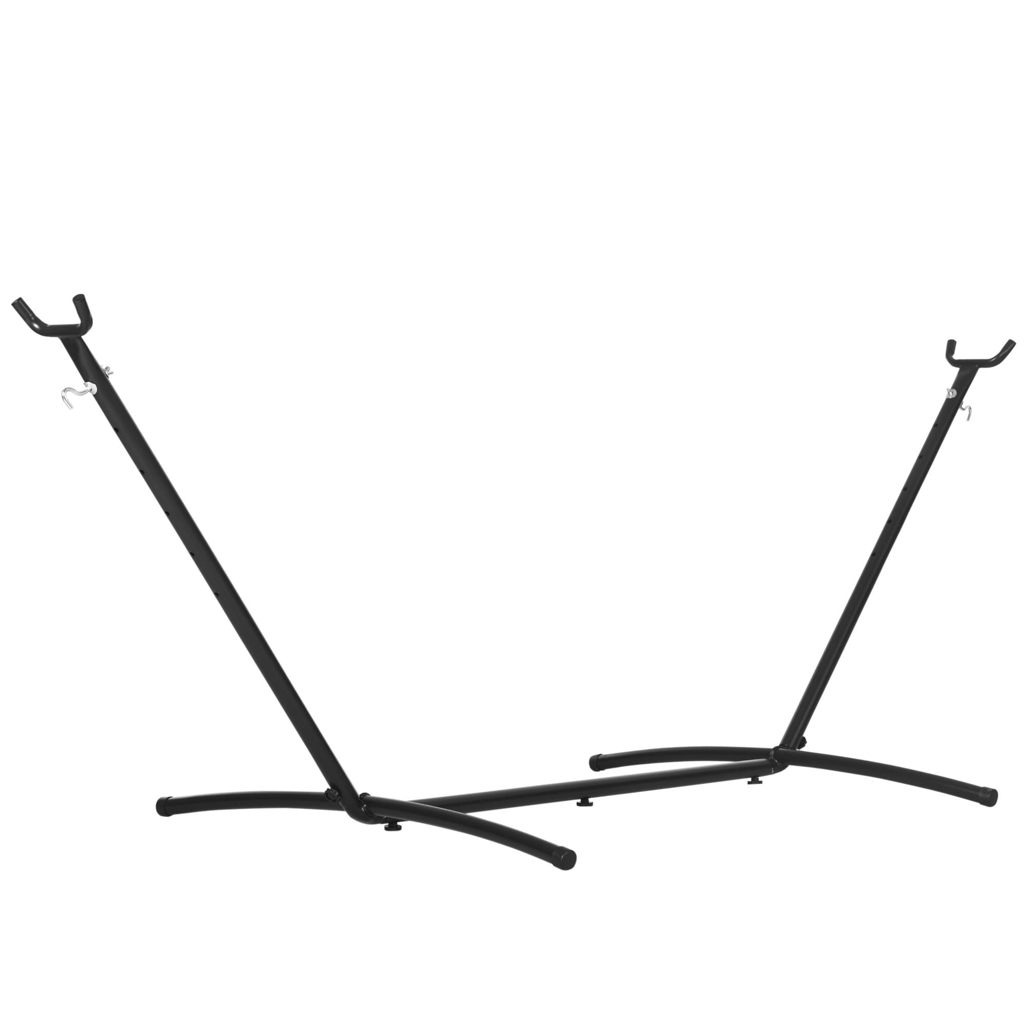 Outsunny Support Pied de Hamac Hauteur Réglable 6 Niveaux Structure Robuste Métal Époxy 2,8 x 1,2 x 1,1 m Noir