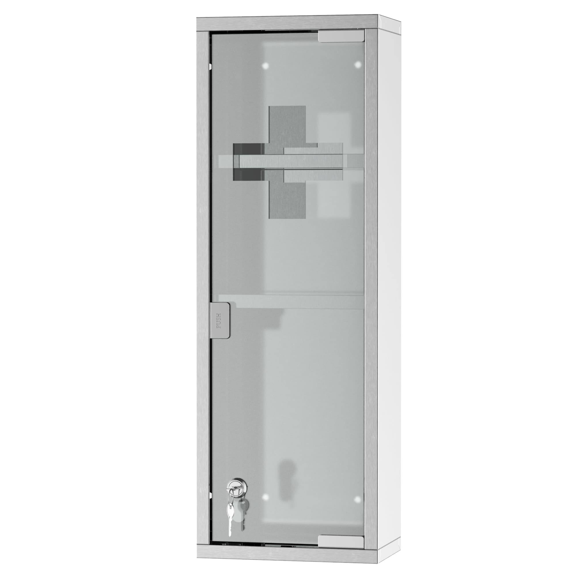 HOMCOM cabinet de pharmacie salle de bain, suspendu mural, avec étagères intérieures, 20x12x58cm, argent Aosom France