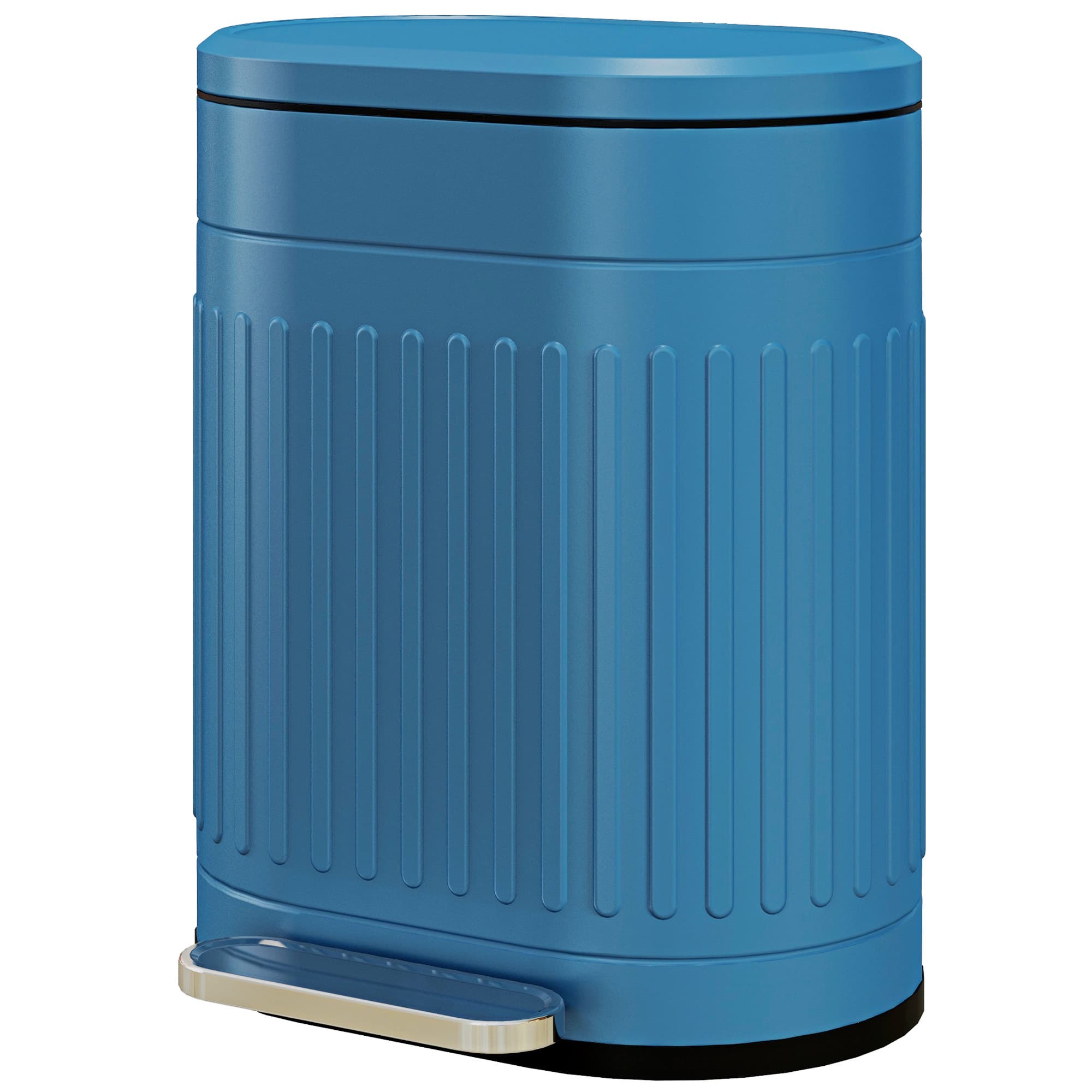 HOMCOM Poubelle de cuisine poubelle à pédale 20L couvercle à fermeture douce seau intérieur amovible 36,5 x 31,2 x 45 cm bleu