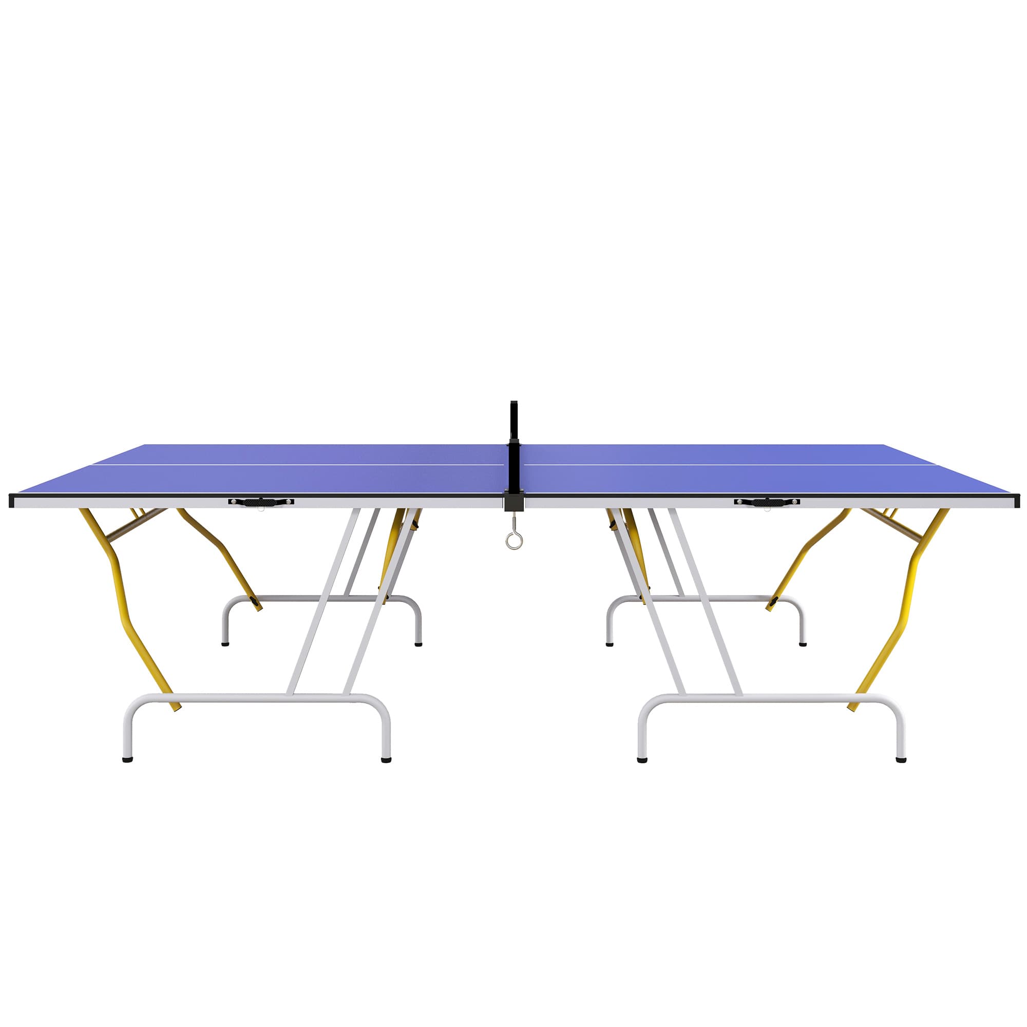 SPORTNOW Table de tennis de table pliable compacte avec 2 raquettes + 3 balles 274L x 152,5l x 76H cm bleu