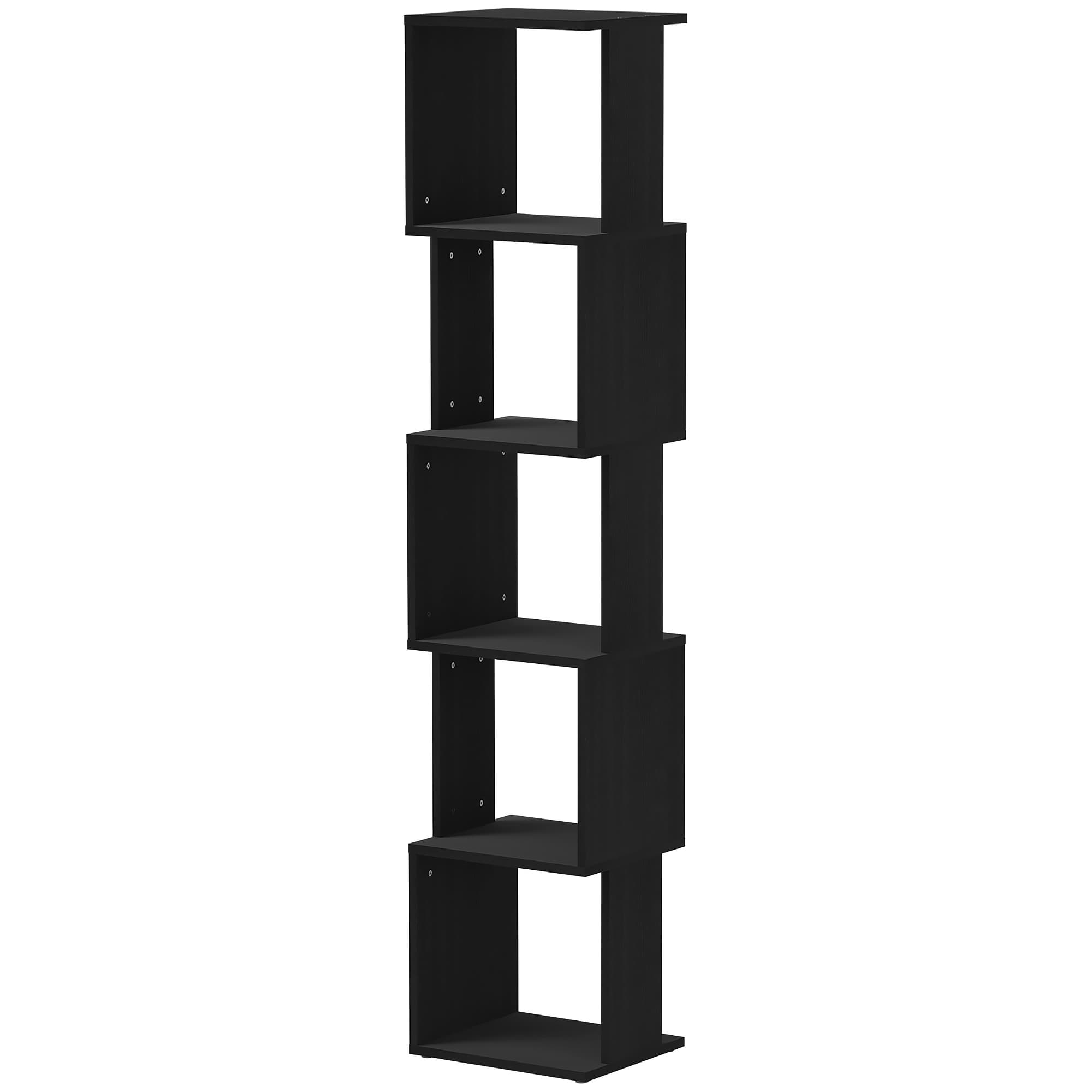 HOMCOM Bibliothèque étagère Design Moderne à 5 Niveaux – Rangement Pratique pour Maison ou Bureau, noir