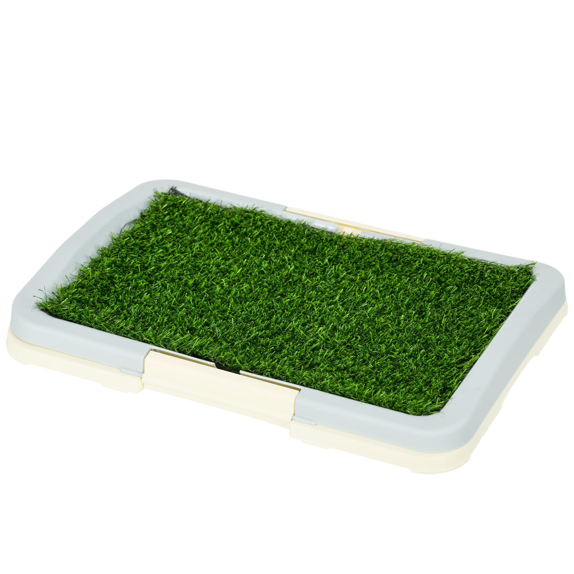 PawHut Toilette pour chien litière avec tapis en gazon artificiel plateau et panneau grillagé 46,5 x 34 cm
