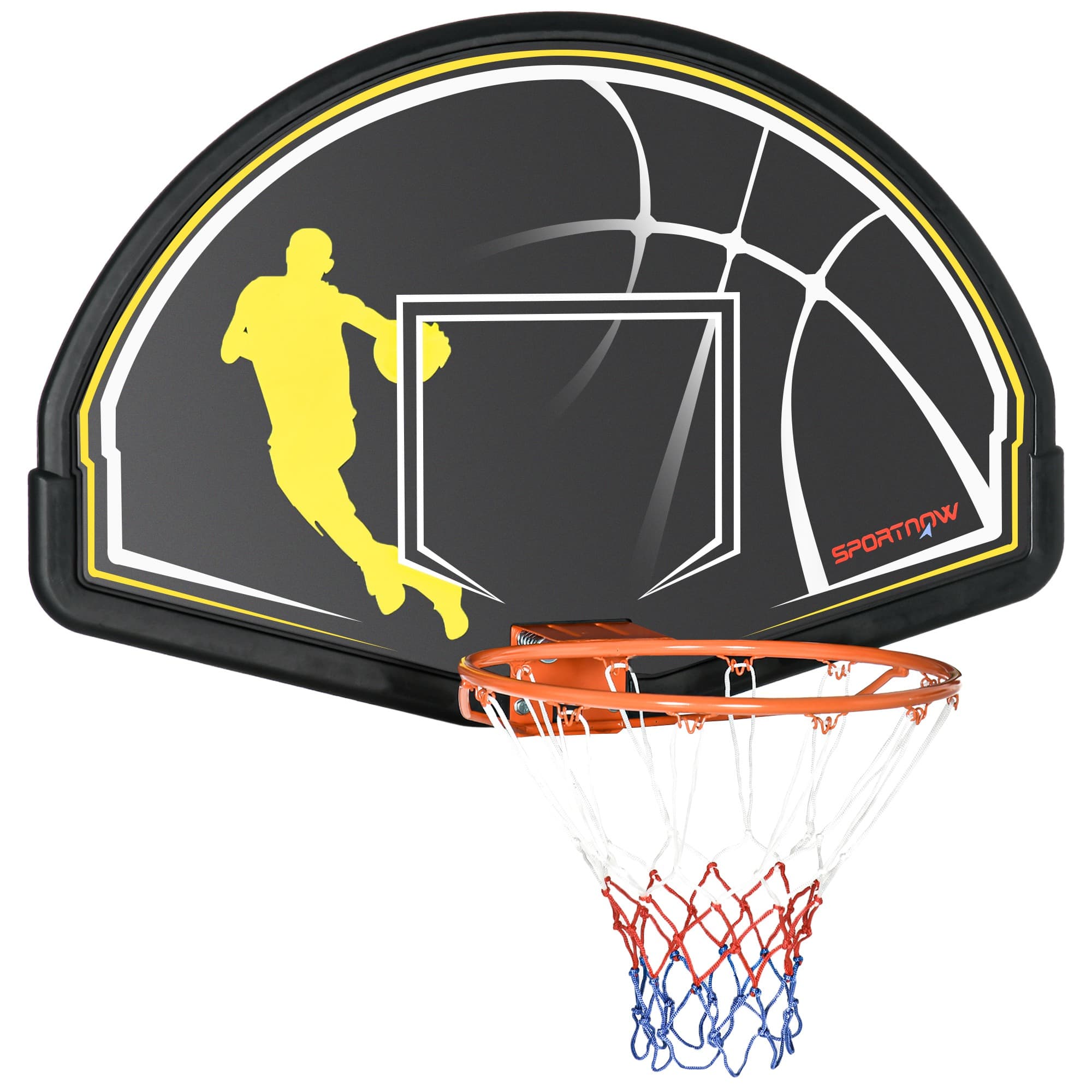 SPORTNOW Panier de basketball mural pour enfant avec panier spécial Dunk intérieur extérieur 70 x 110 x 90 cm noir Aosom France