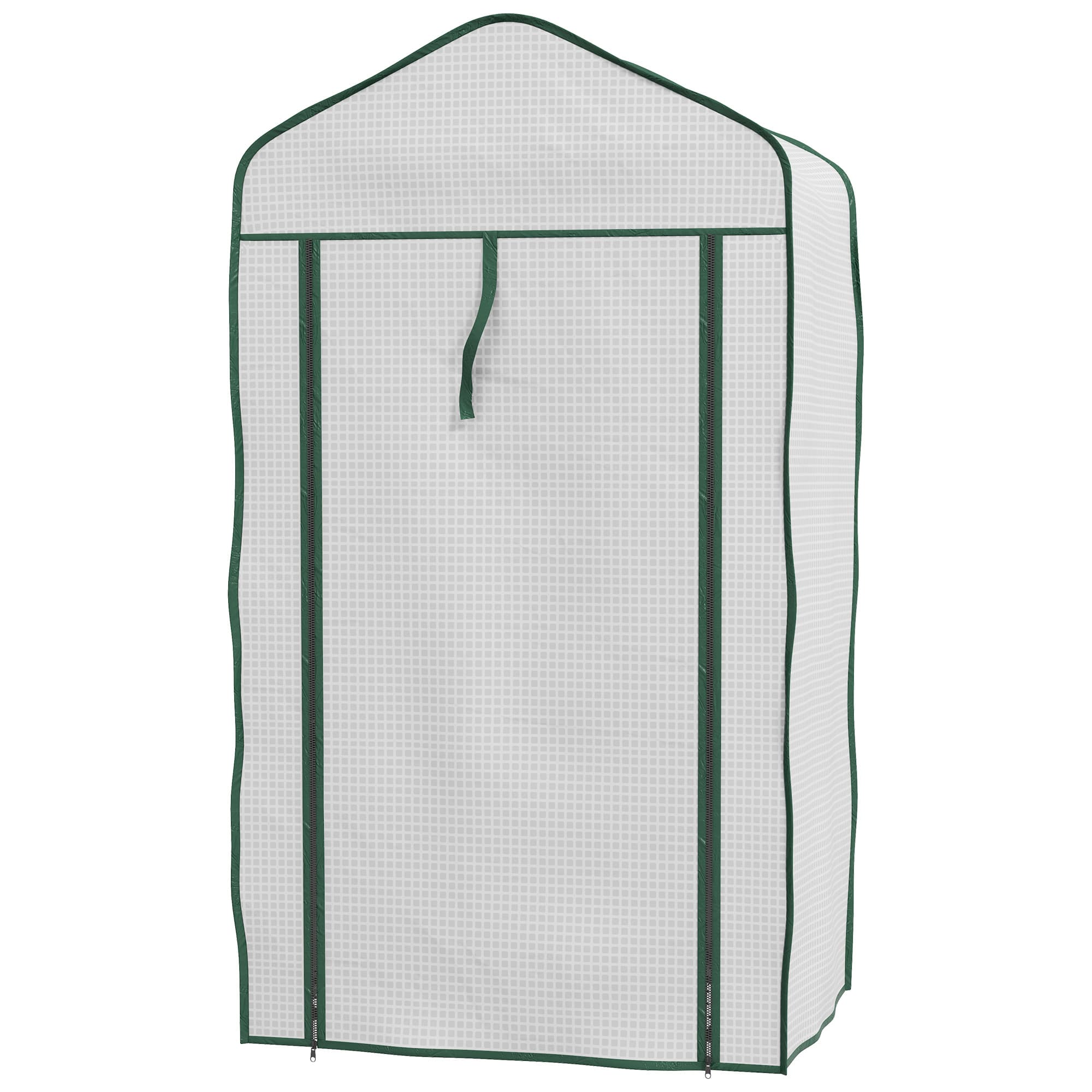 Outsunny Serre de Jardin étagère 3 Niveaux dim. 59L x 39l x 127H cm métal thermolaqué Vert PE Haute densité 140g/m2 Blanc