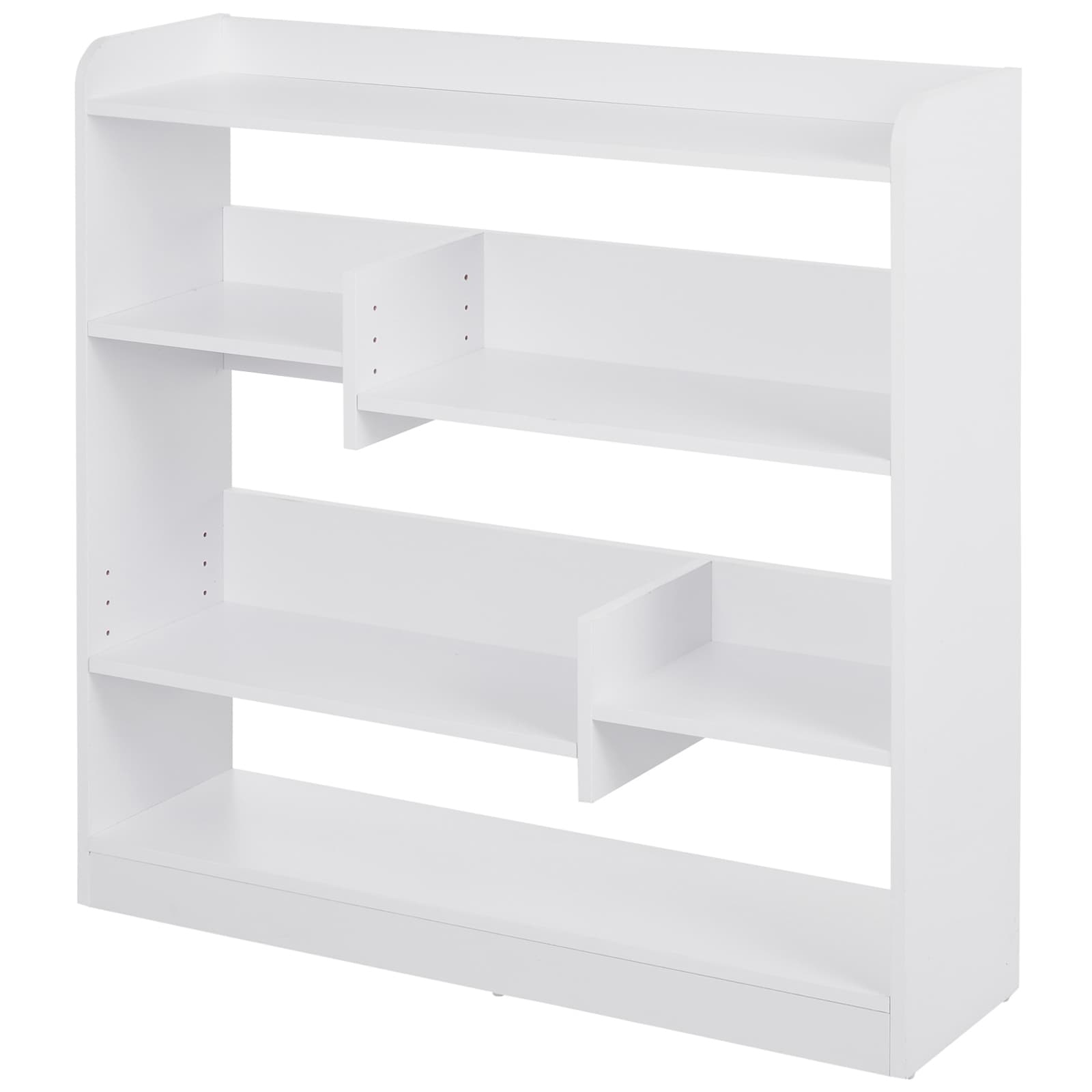 HOMCOM Bibliothèque étagère meuble de rangement dim. 90L x 24l x 91H cm 4 niveaux 3 panneaux arrières panneaux de particules blanc