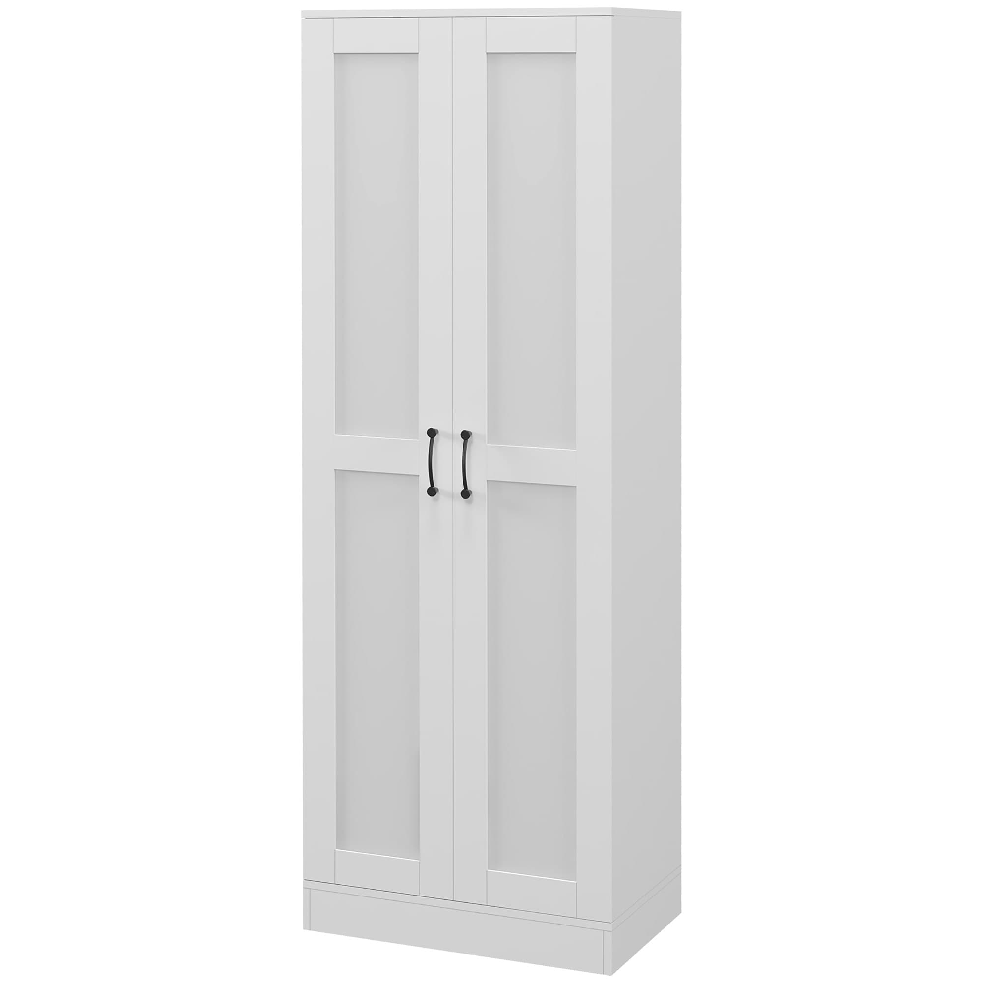 HOMCOM Armoire 2 portes meuble de rangement avec 4 étagères, style contemporain, 60L x 36,5l x 175H