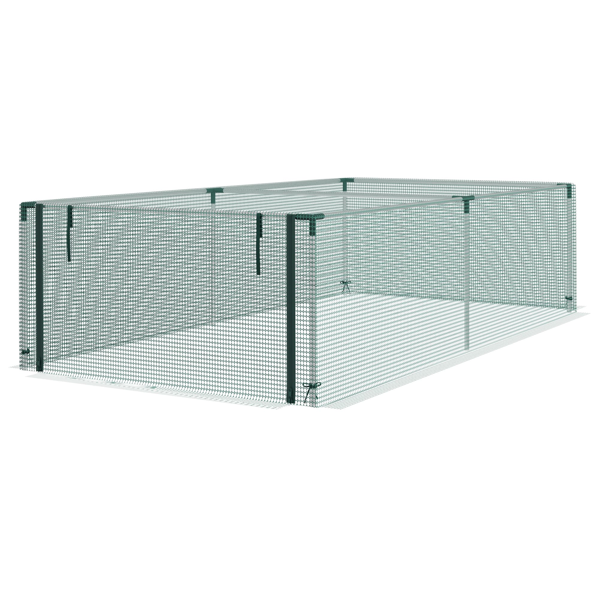 Outsunny Serre de jardin serre à tomates filet protection porte zippée enroulable HDPE, dim. 125L x 248l x 62,5H cm