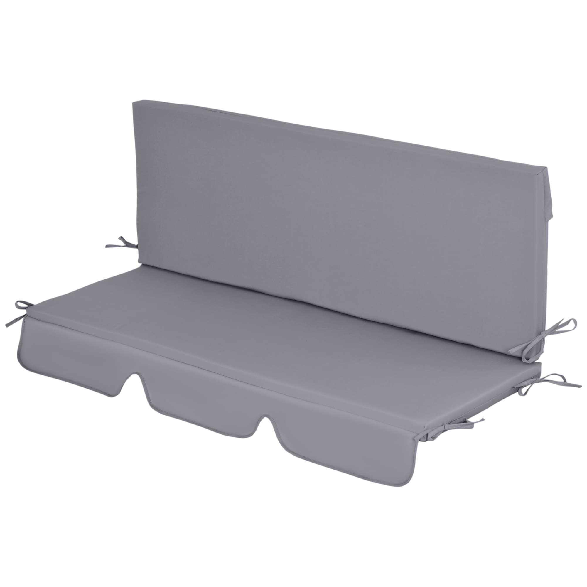 Outsunny Coussins pour balancelle de jardin, coussins pour balancelle 3 places, 2 pièces,130 x 45 x 5 cm, gris foncé