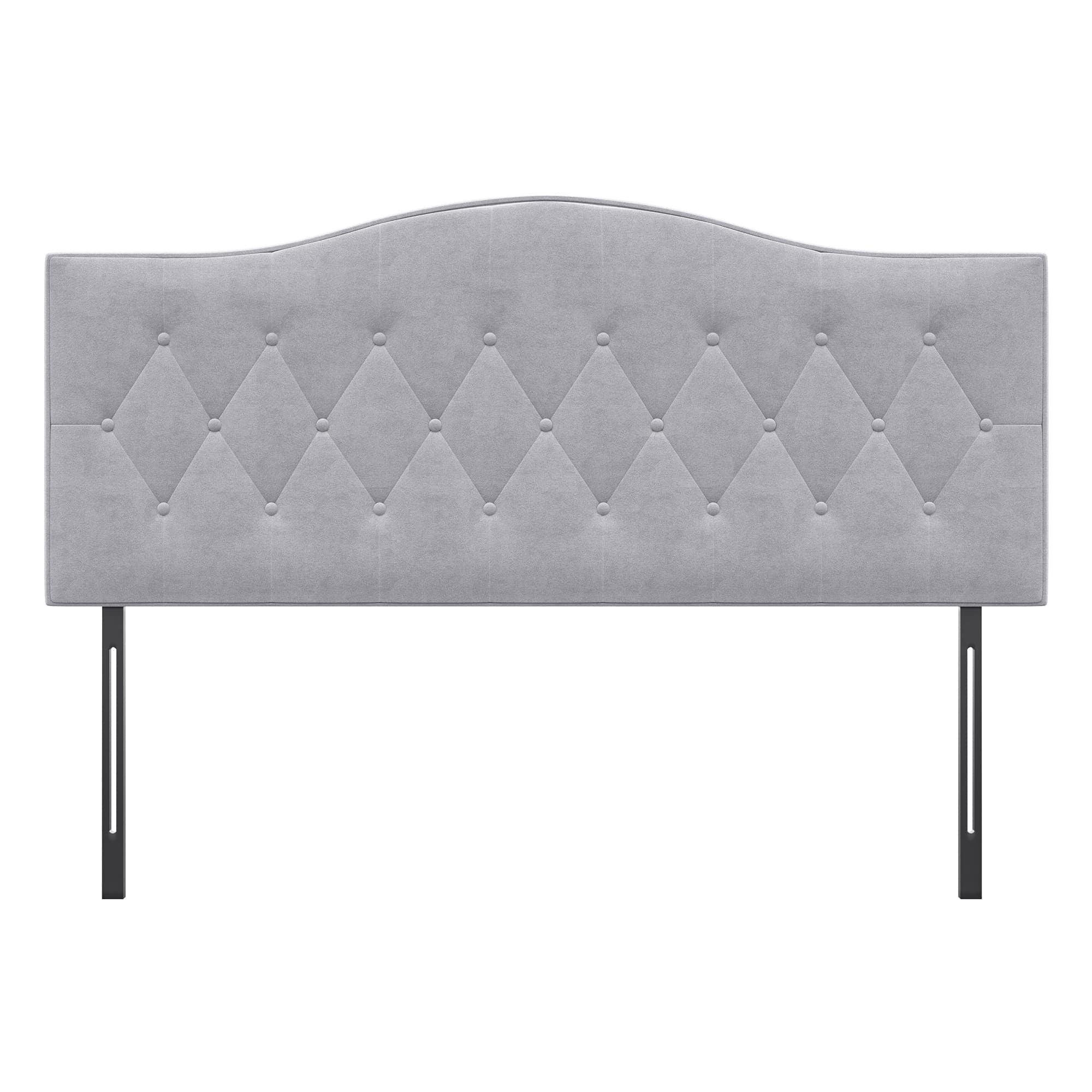 HOMCOM Tête de lit pour lit Rembourré Capitonné Tête de lit de lit en gris Peuplier Tissu Velours 185 x 8 x 134 cm