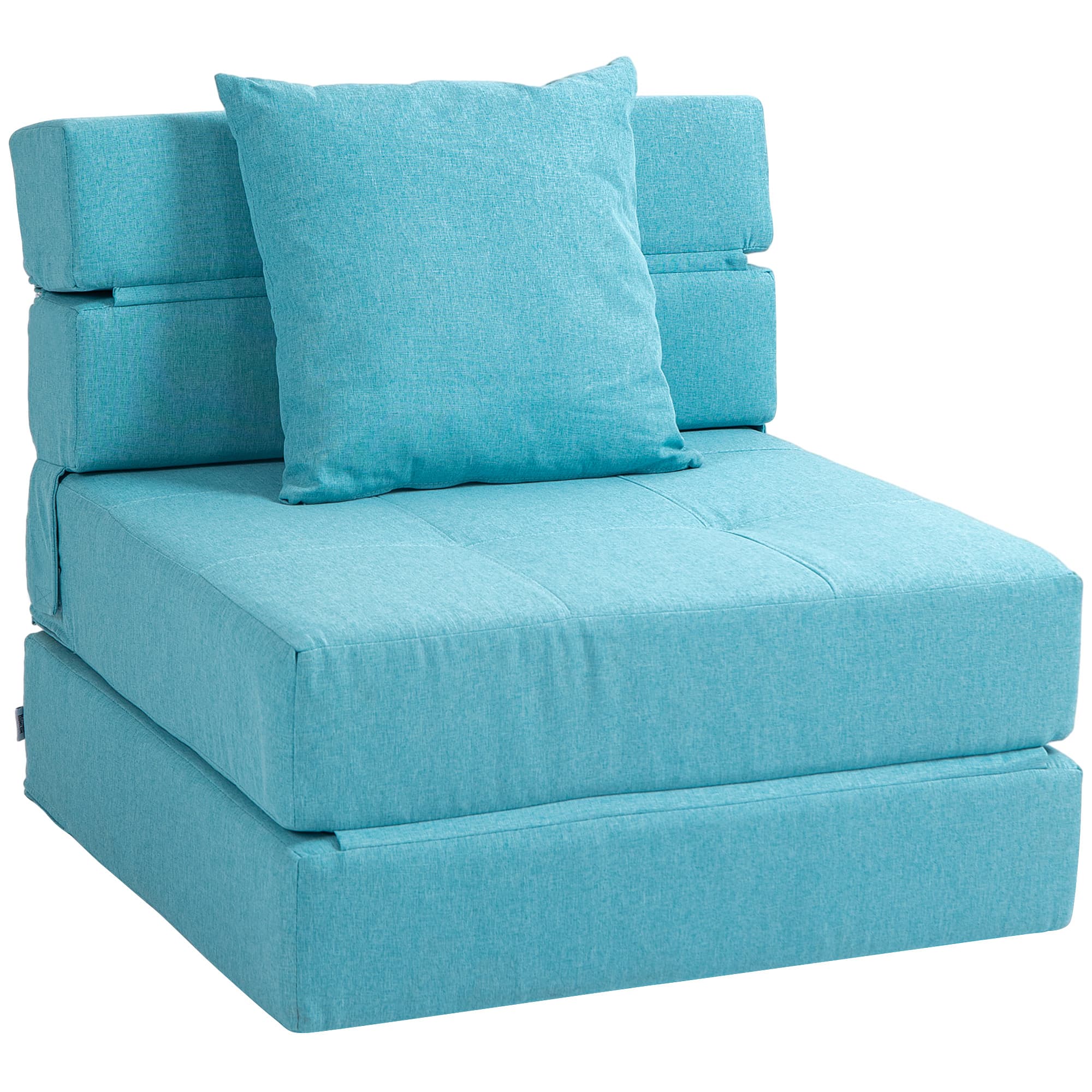 HOMCOM Chauffeuse canapé-lit convertible fauteuil 1 place avec 1 coussin déhoussable, tissu gris