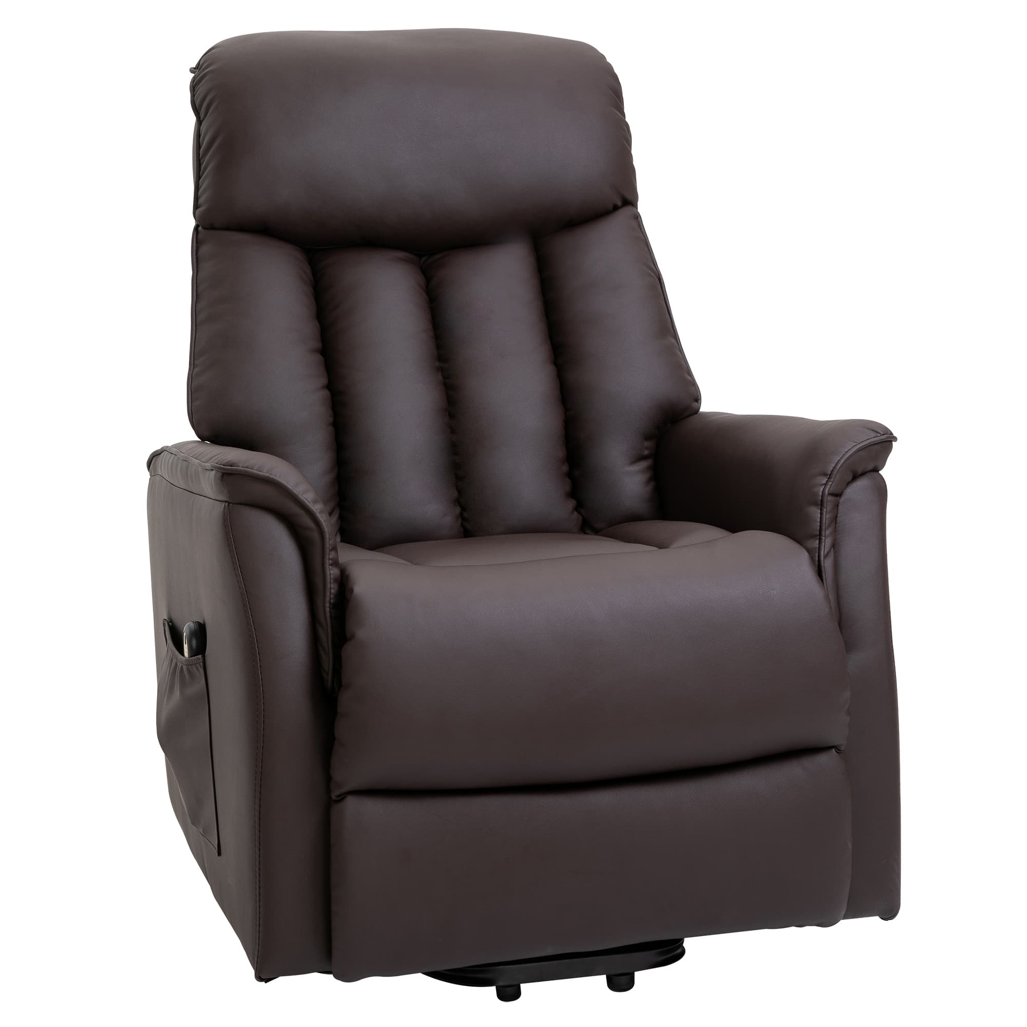 HOMCOM Fauteuil électrique releveur fauteuil relax avec repose-pieds dossier inclinable télécommande poche latérale marron