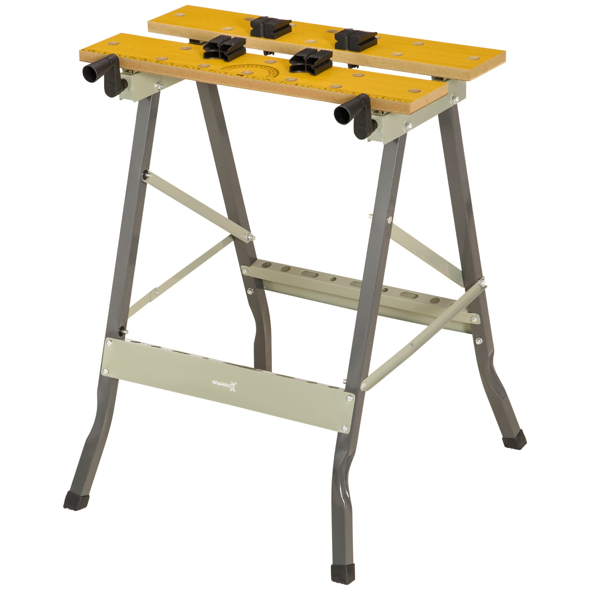 DURHAND Établi pliant établi de serrage avec 4 serre-joints table de travail, charge 100 kg, 62,5x60,5x78,5cm, gris