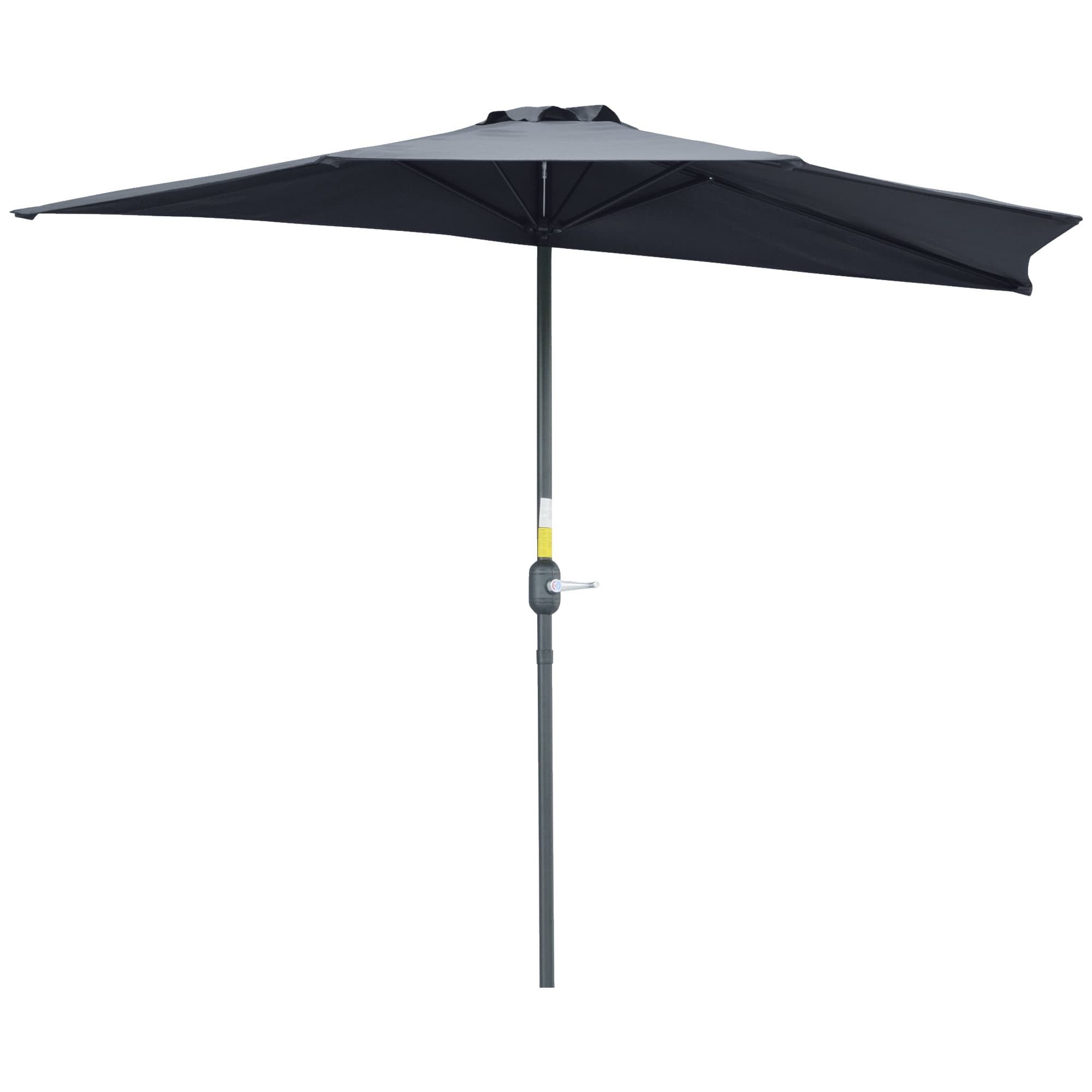Outsunny Demi-Parasol 2,7 x 1,4 m parasol de balcon avec ouverture fermeture manivelle 5 entretoises, crème
