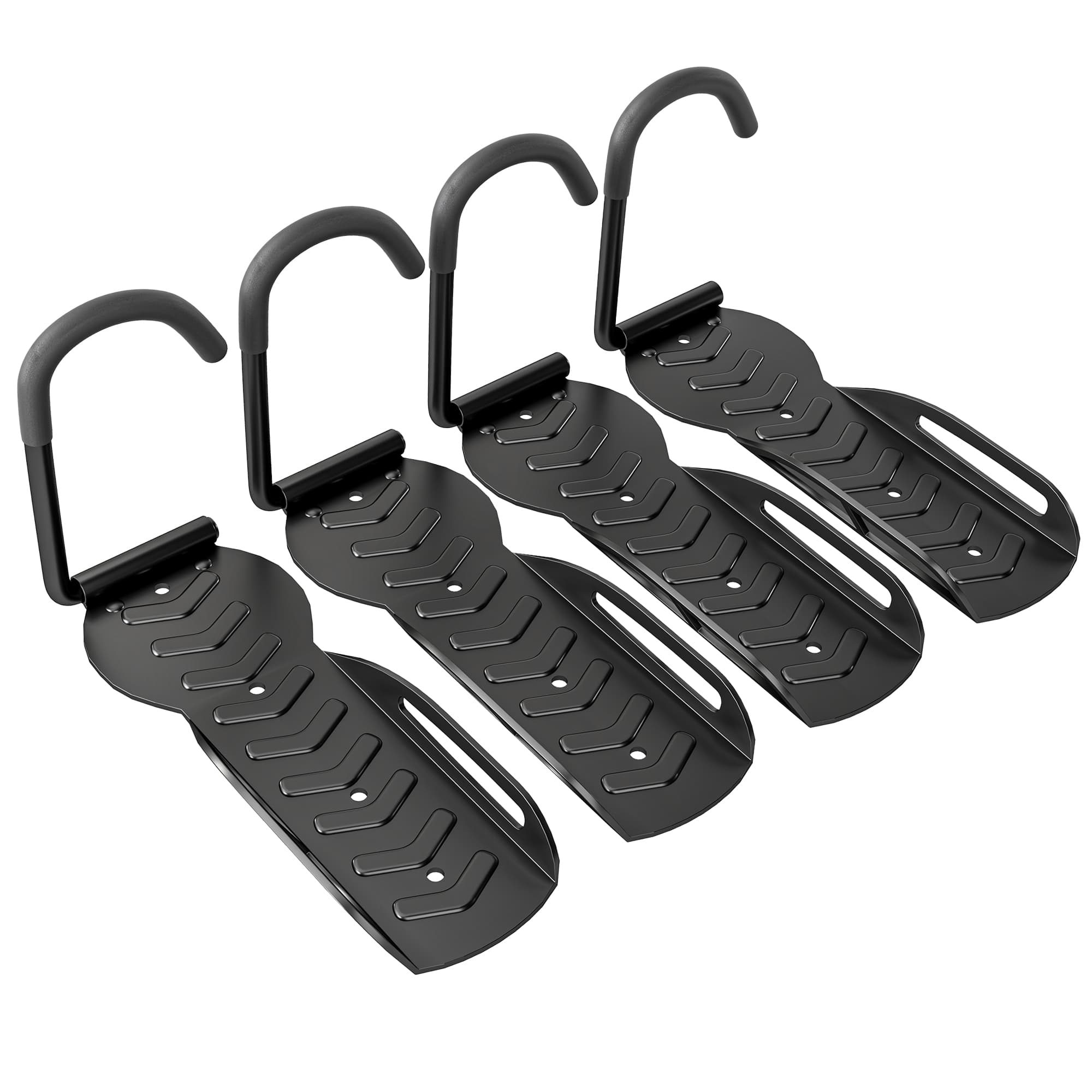 SPORTNOW Lot de 4 support de vélo mural crochet de mur pour cintre de vélo pour intérieur et extérieur 25,5 x 10,5 x 4 cm noir