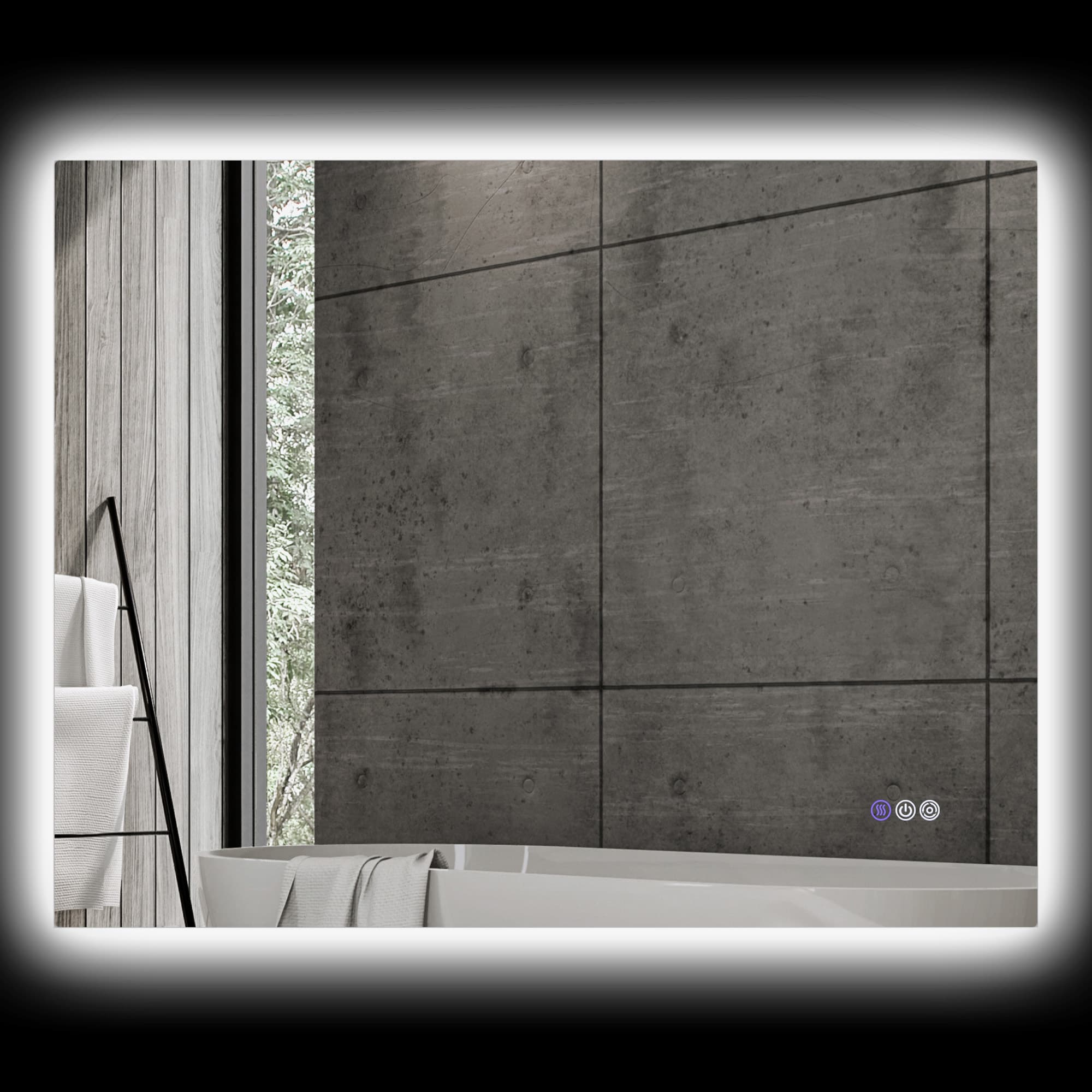 HOMCOM Miroir de Salle de Bain Anti-Buée avec Luminosité et Couleur Réglables, en Verre et Alliage d'Aluminium, 80x60x4 cm