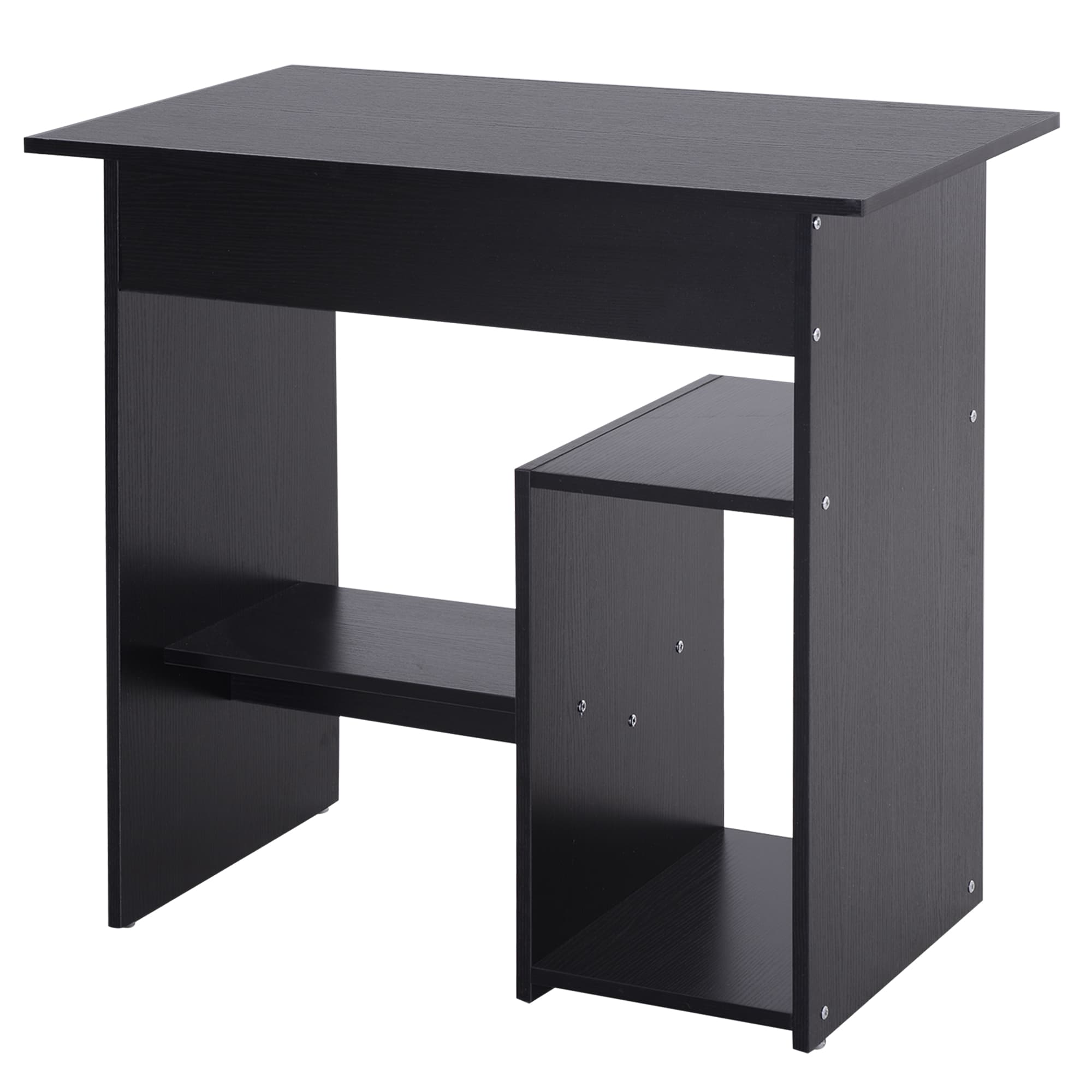 HOMCOM Bureau PC Moderne en Bois avec Etagère pour l'Unité Centrale et Espace pour Clavier Extractible, 80x45x75 cm, Noir