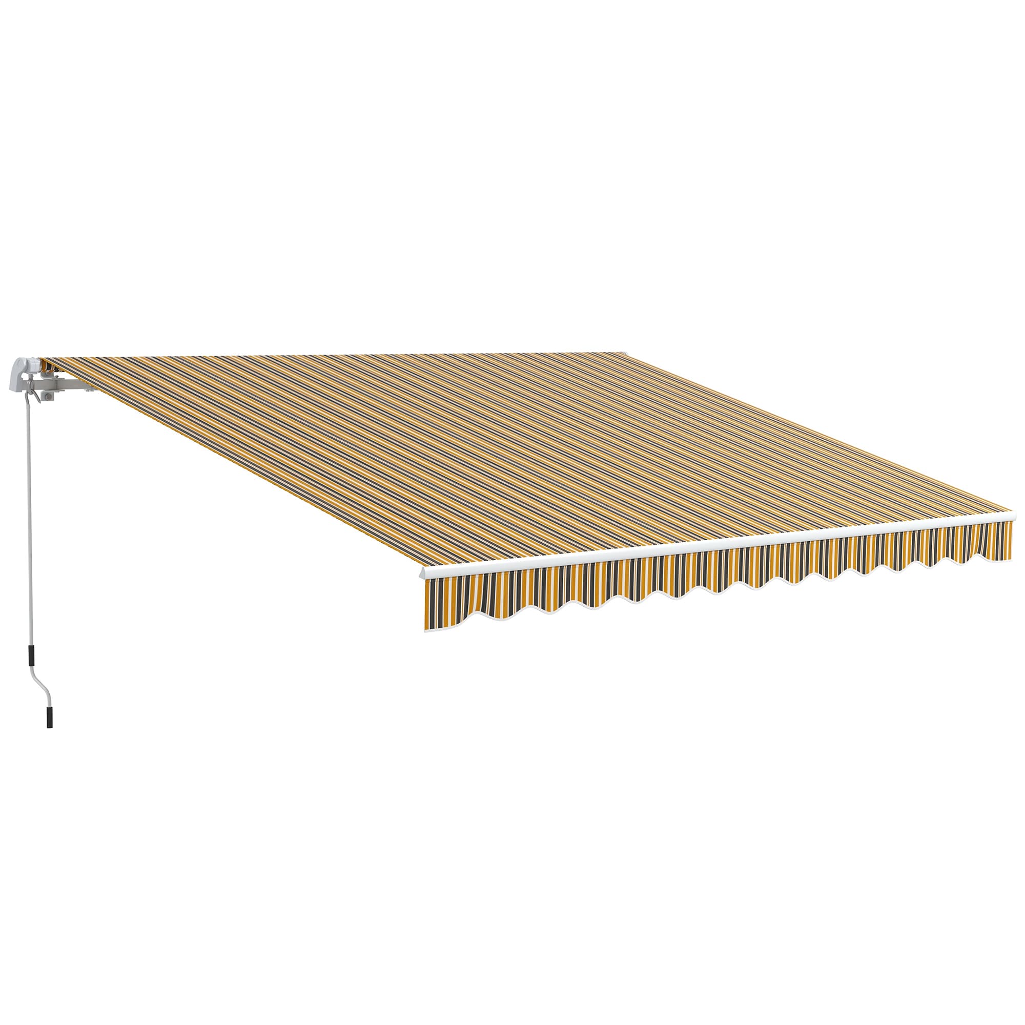 Outsunny Auvent Protection Solaire Toit de Terrasse, 3,5 m x 2,5 m, Jaune + Gris