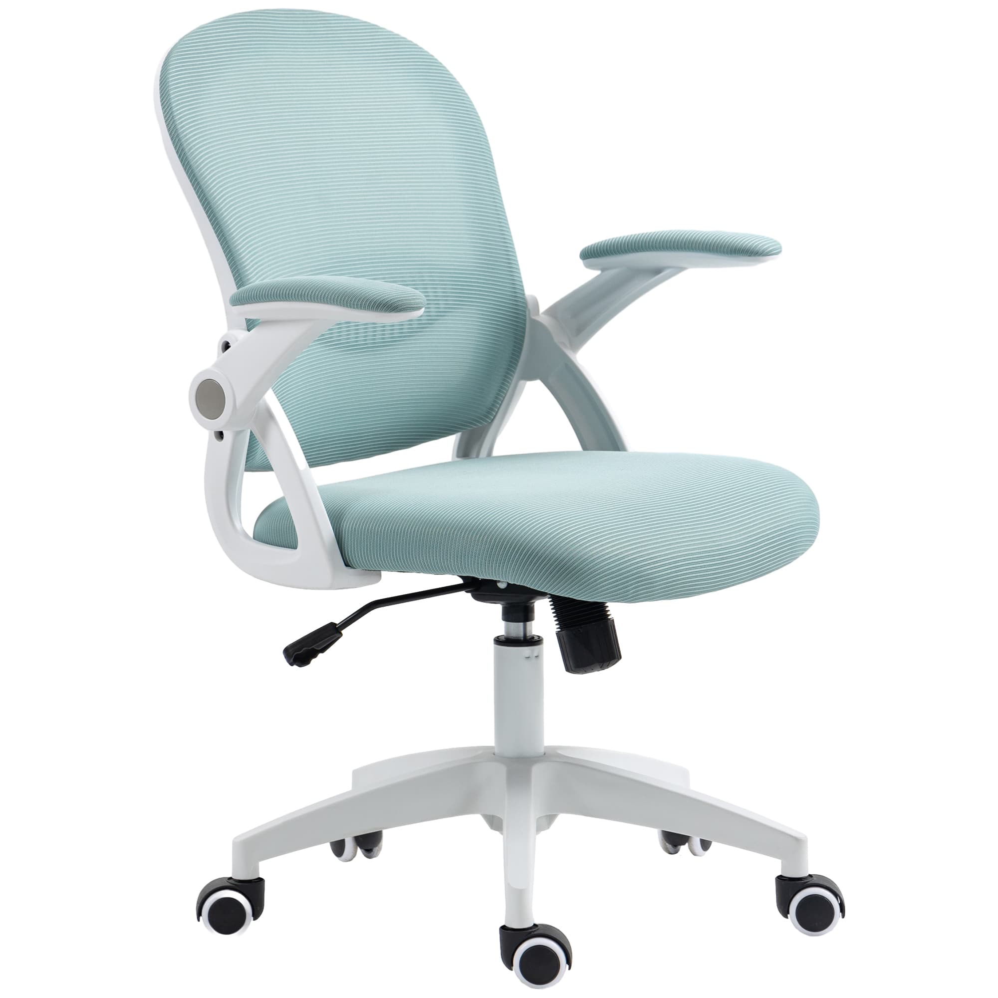 Vinsetto Chaise de Bureau Ergonomique avec Dossier en Maille et Hauteur Réglable, 65,5x61,5x88-97,5cm, Bleu