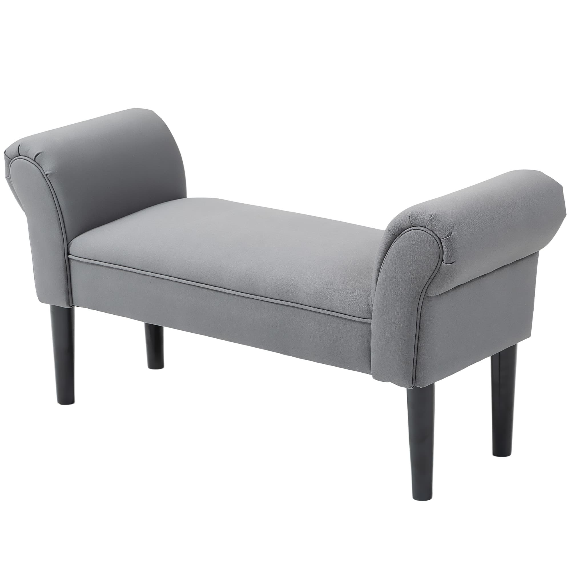 HOMCOM Banc, Banc de Lit, Construction Robuste, Rembourrage Doux, 102x36x51 cm, Gris