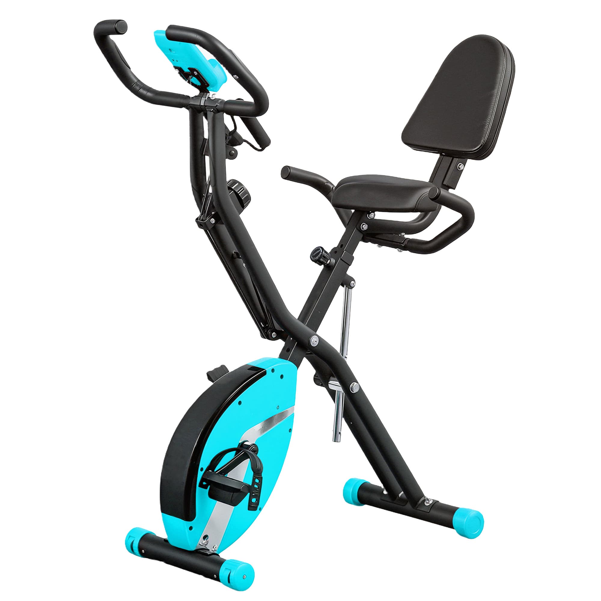 SPORTNOW Vélo d'Appartement Pliable avec Résistance Magnétique Monitor LCD et Bandes pour Bras 43x97x109 cm Vert