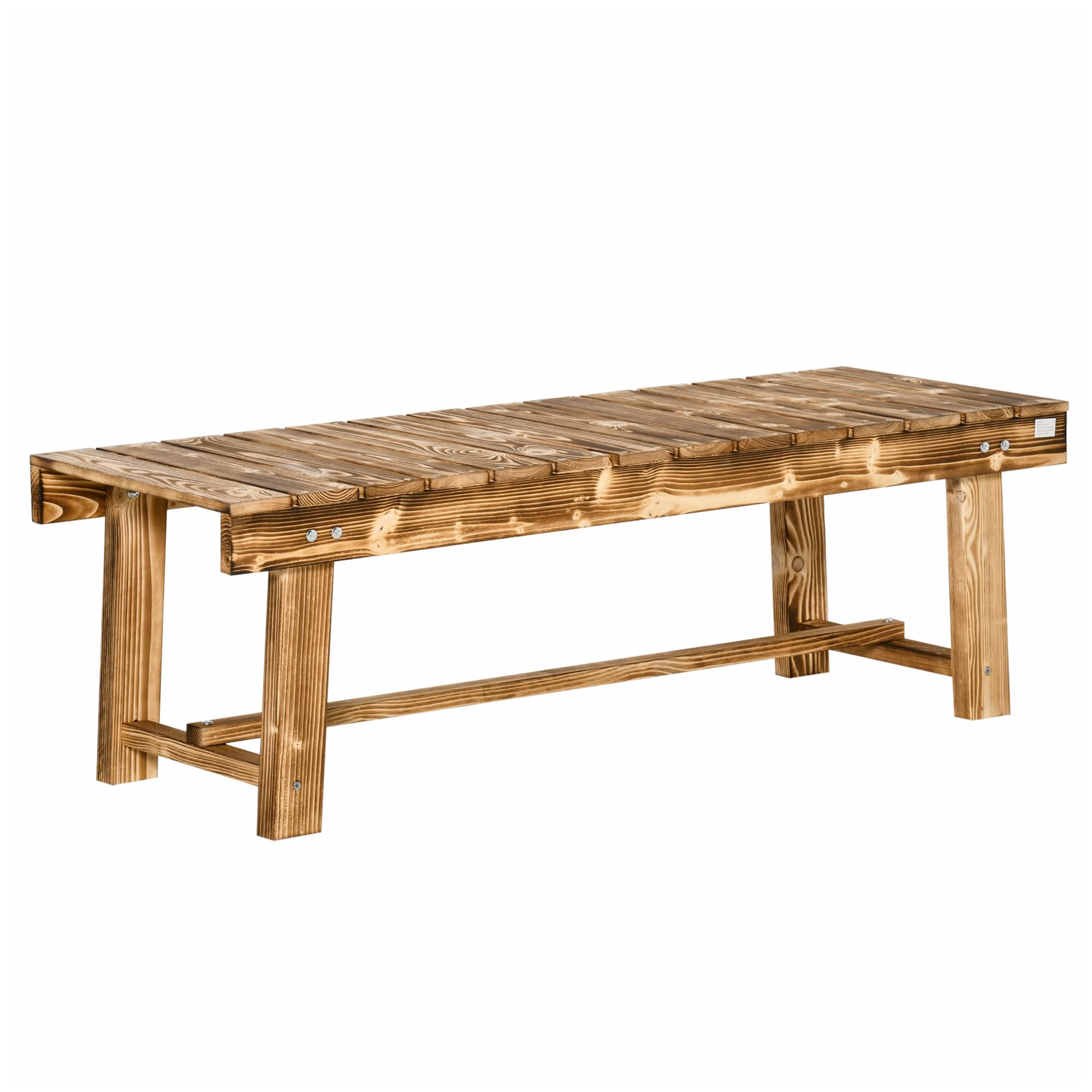 Outsunny Banc de Jardin, Banquette pour 2 Personnes, Rustique, 110 x 38 x 35 cm, Marron Foncé