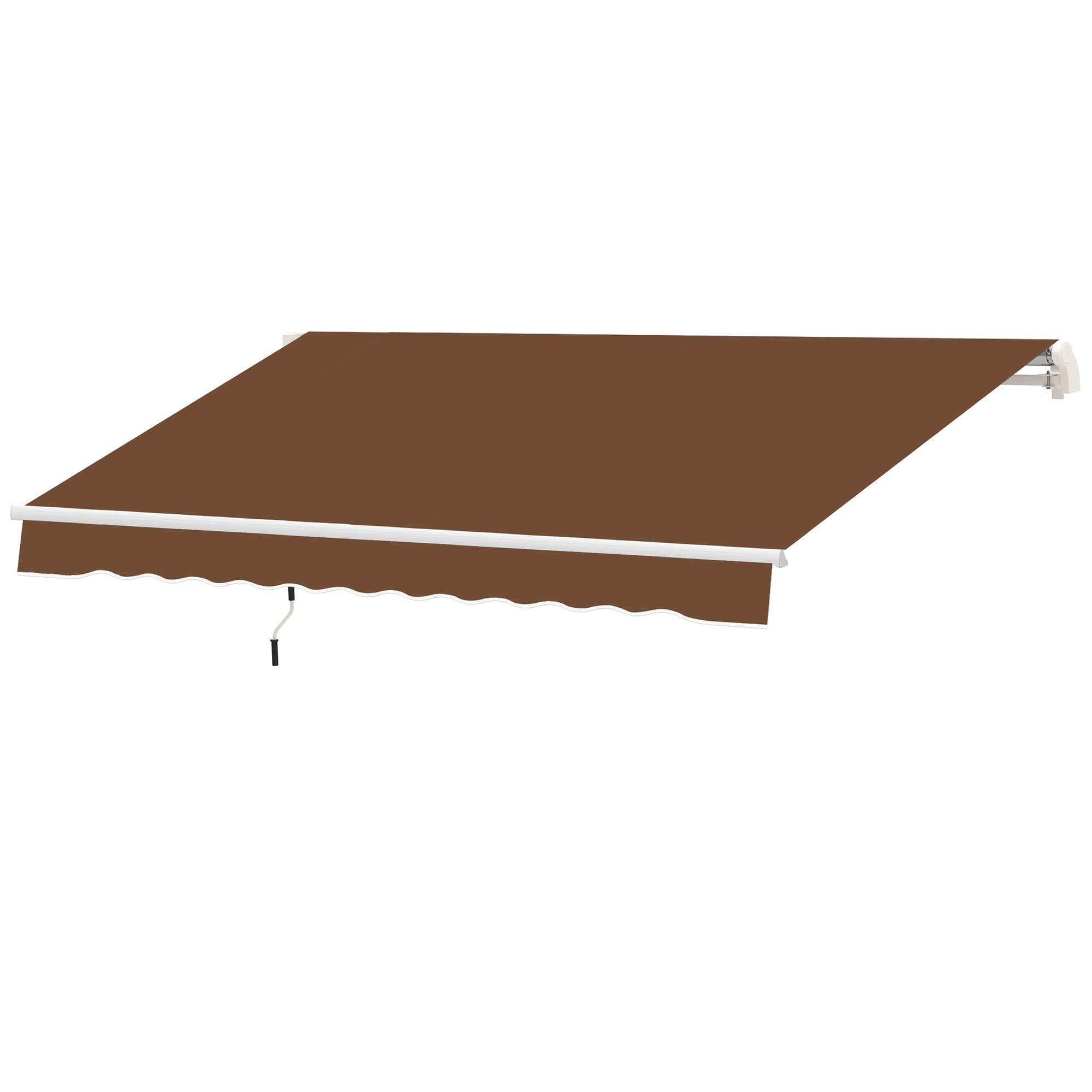 Outsunny Auvent mural avec Bras Articulés et Manivelle Cadre Résistant en Aluminium et Couverture en Polyester 295x245 cm Café