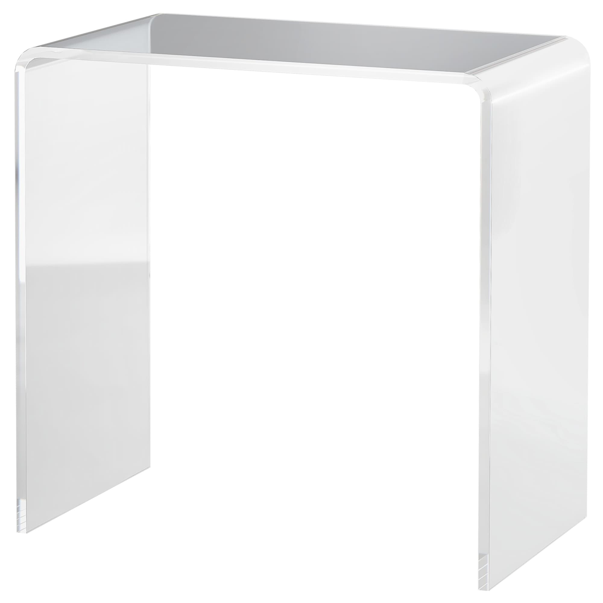 HOMCOM Table Basse en Acrylique en U avec Bords Lisses et Coins Arrondis, 53,5x30,5x53,5 cm, Transparent