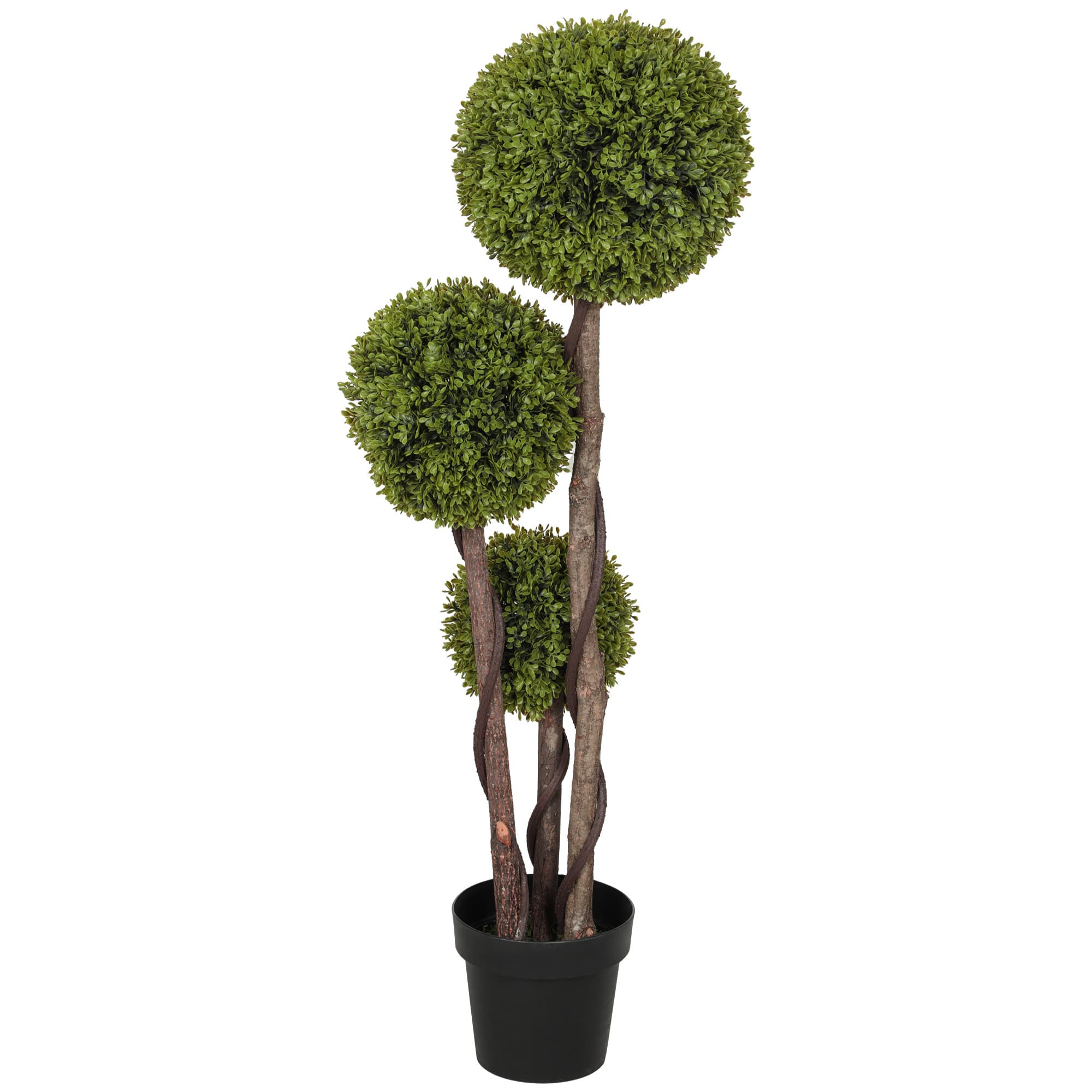 HOMCOM Buis Artificiel, Plante Artificielle, aspect réaliste, Extérieur, Vert + Noir