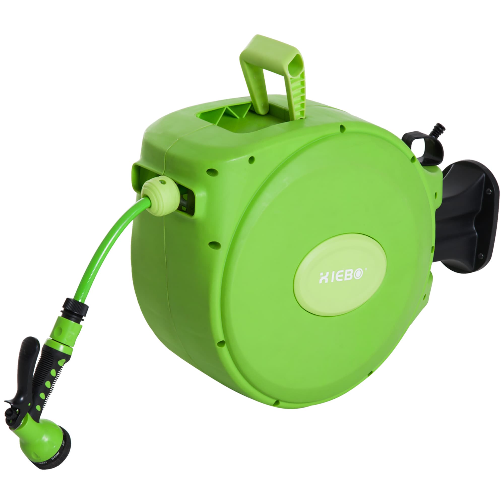 Outsunny Rouleau-enrouleur avec Rembobinage Automatique et Buse Multifonctionnelle pour Jardin 20m