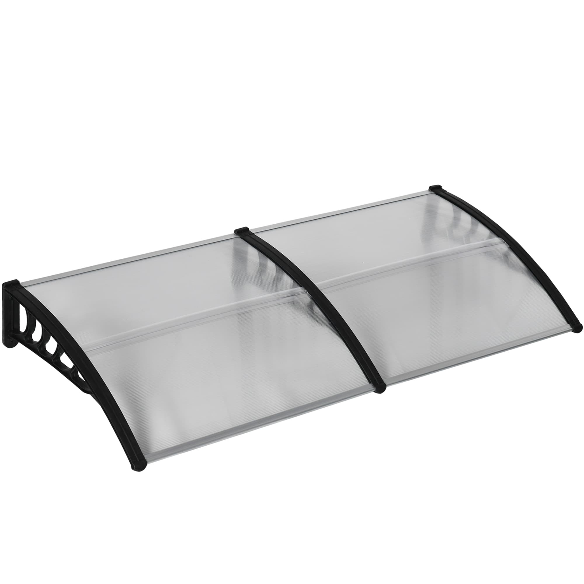 Outsunny Marquise Moderne en Polycarbonate, Aluminium et PP pour Balcons, Fenêtres et Portes, 200x96x27 cm