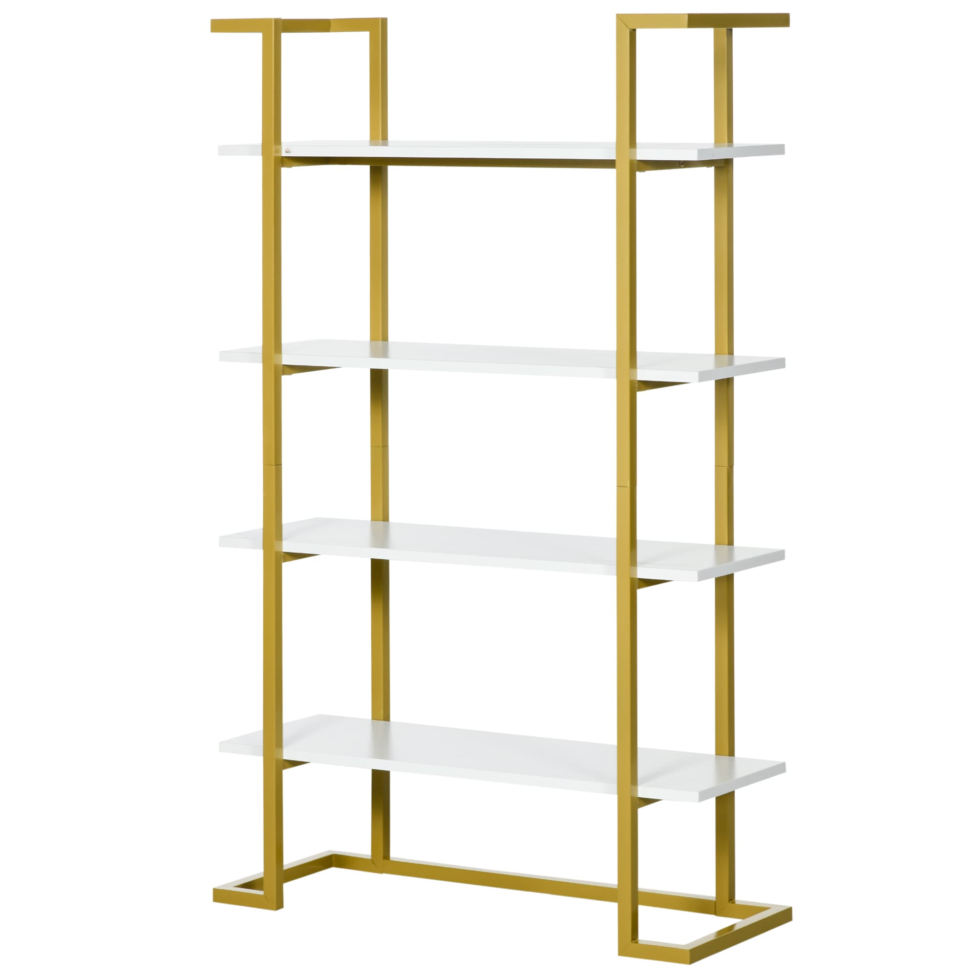 HOMCOM Mobile Libreria à 4 Niveaux Surélevé et Polyvalent, en MDF et Acier, 92x35x152cm