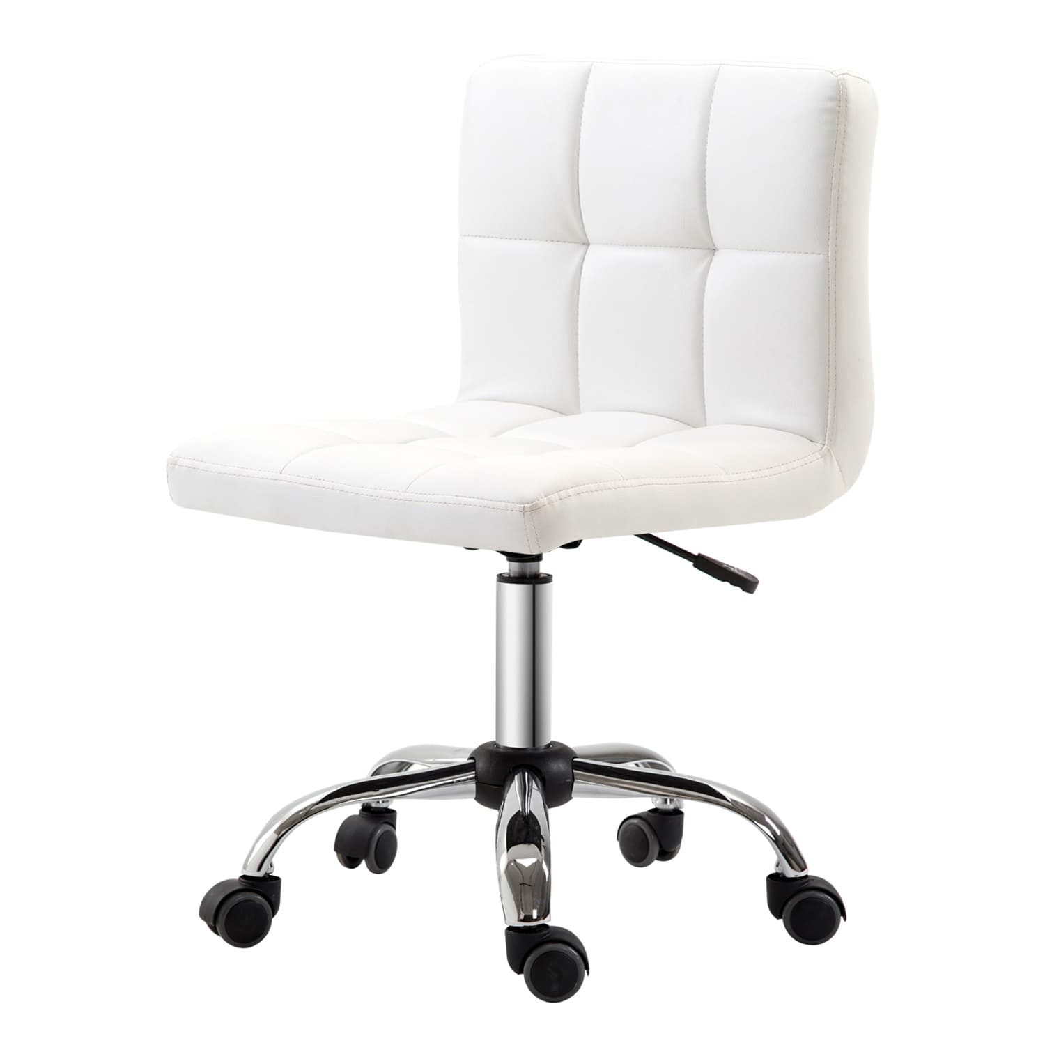 HOMCOM Chaise de Bureau Ergonomique, Chaise Pivotante Réglable en Hauteur en Simili Cuir 46 × 51 × 80-92cm