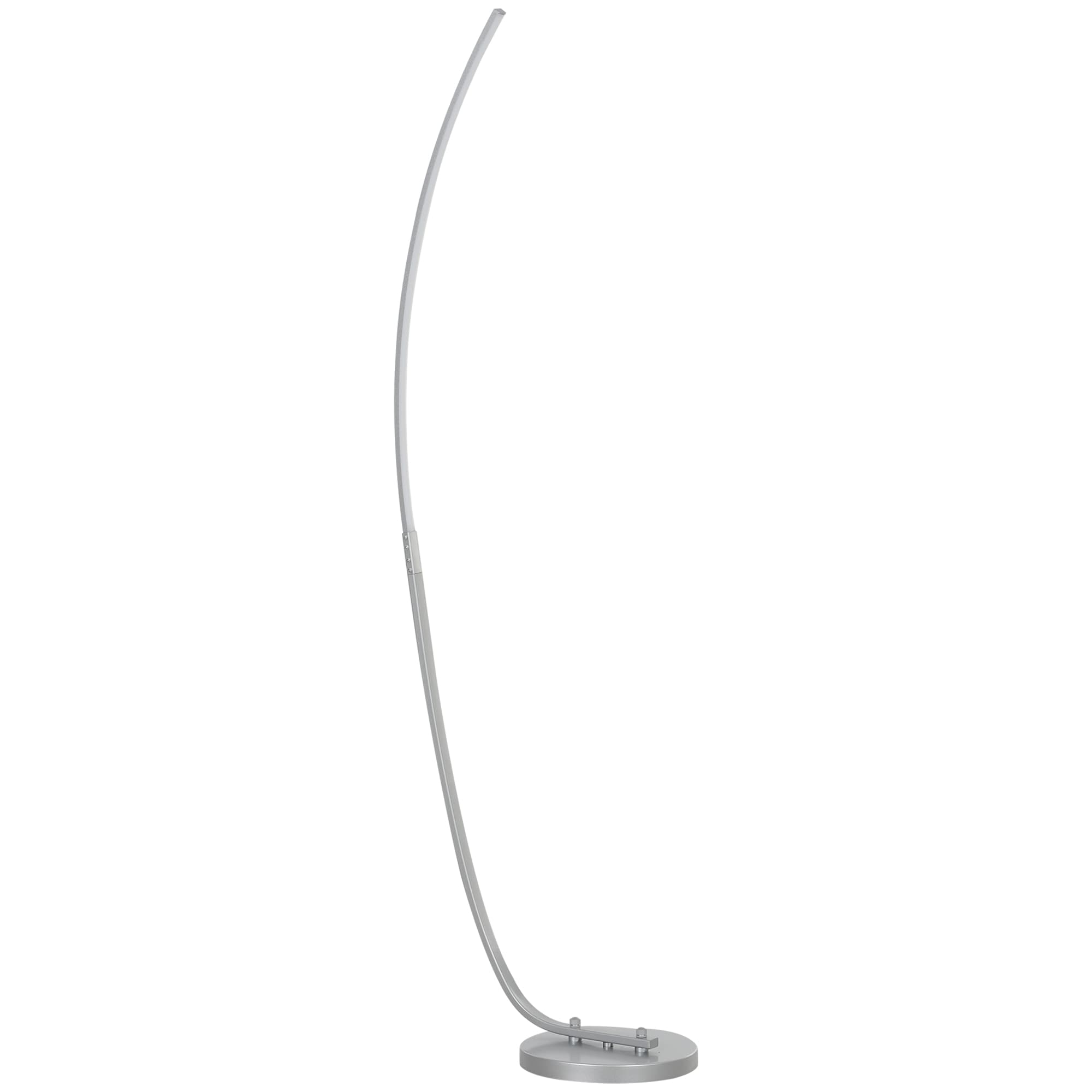 HOMCOM Lampadaire LED avec 3 niveaux de luminosité réglables, lampe sur pied moderne avec interrupteur au pied, argenté