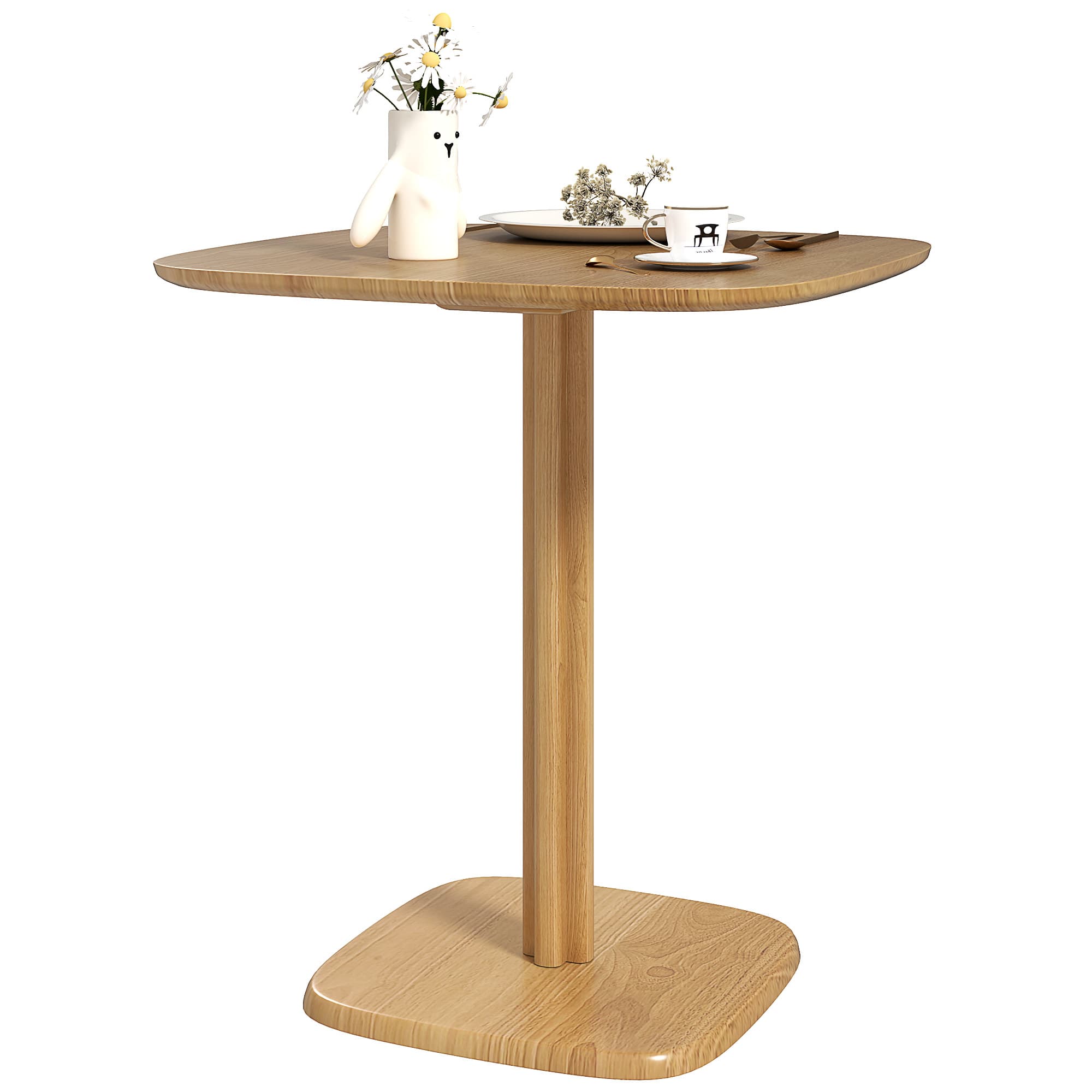 HOMCOM Table à manger pour 4 personne table de cuisine style moderne avec plateau aspect bois, 70 x 70 cm, bois naturel