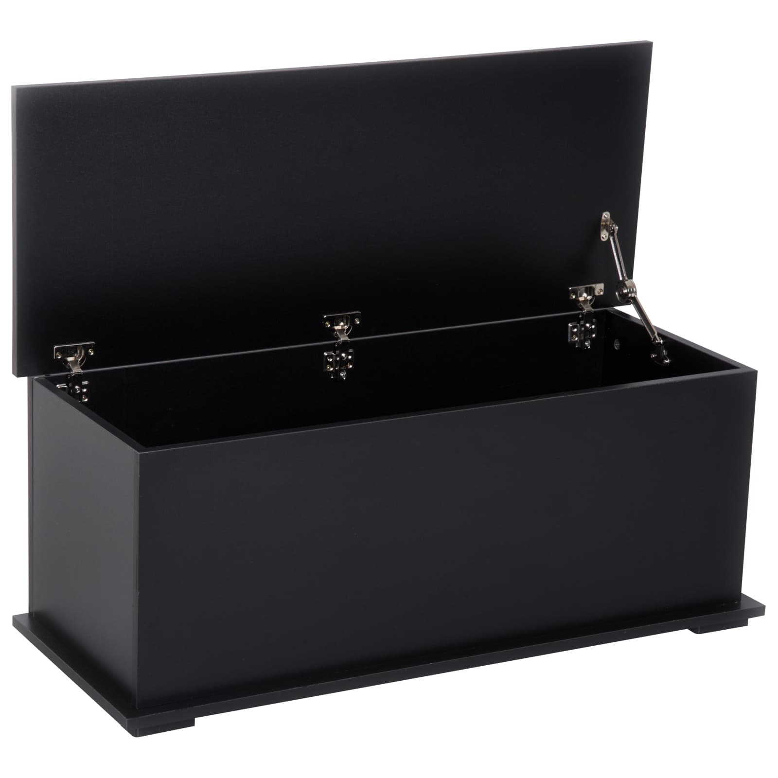 HOMCOM Coffre de rangement coffre à jouets grande capacité de rangement charnière verrouillée en bois 100 x 40 x 40 cm noir