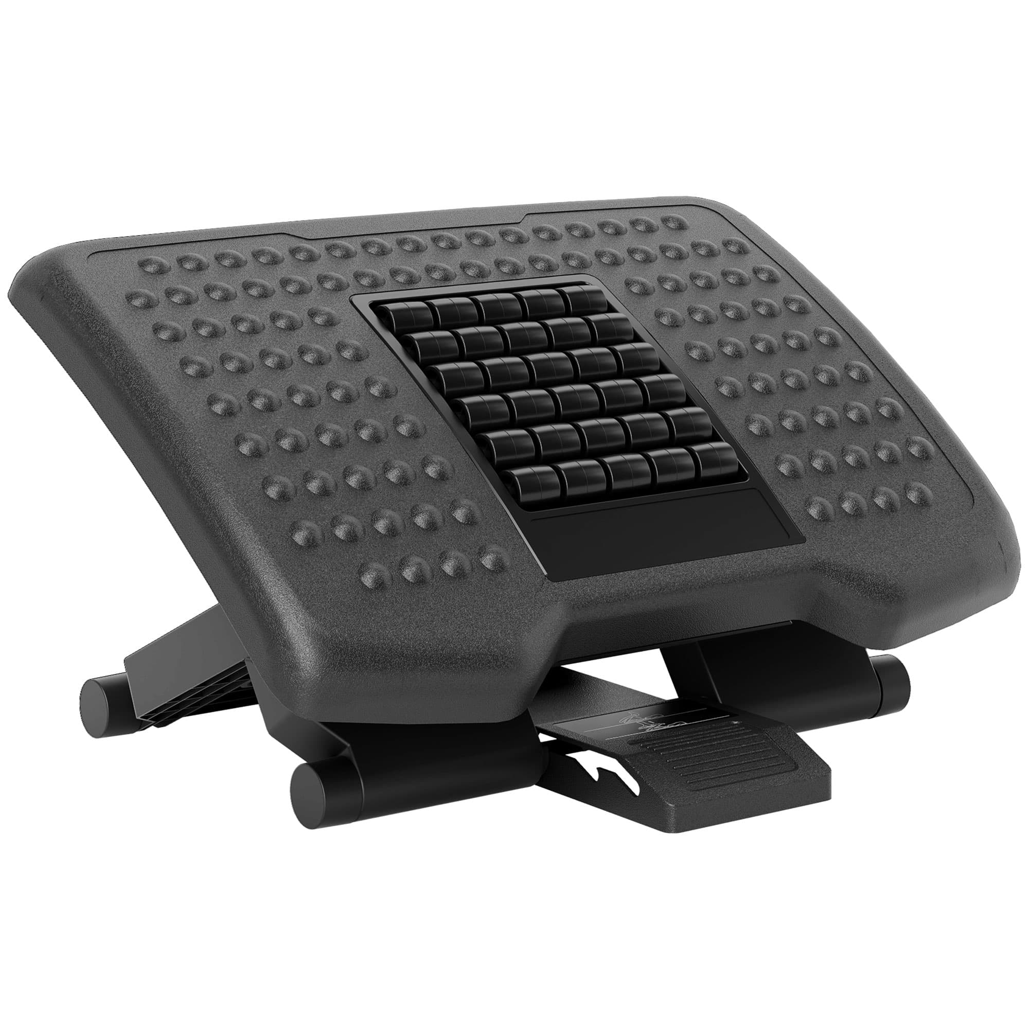 HOMCOM Repose-pieds de bureau, repose-pieds ergonomique, angle ajustable de -30° à +30°, 46L x 35l x 11/13,5/17H cm, noir